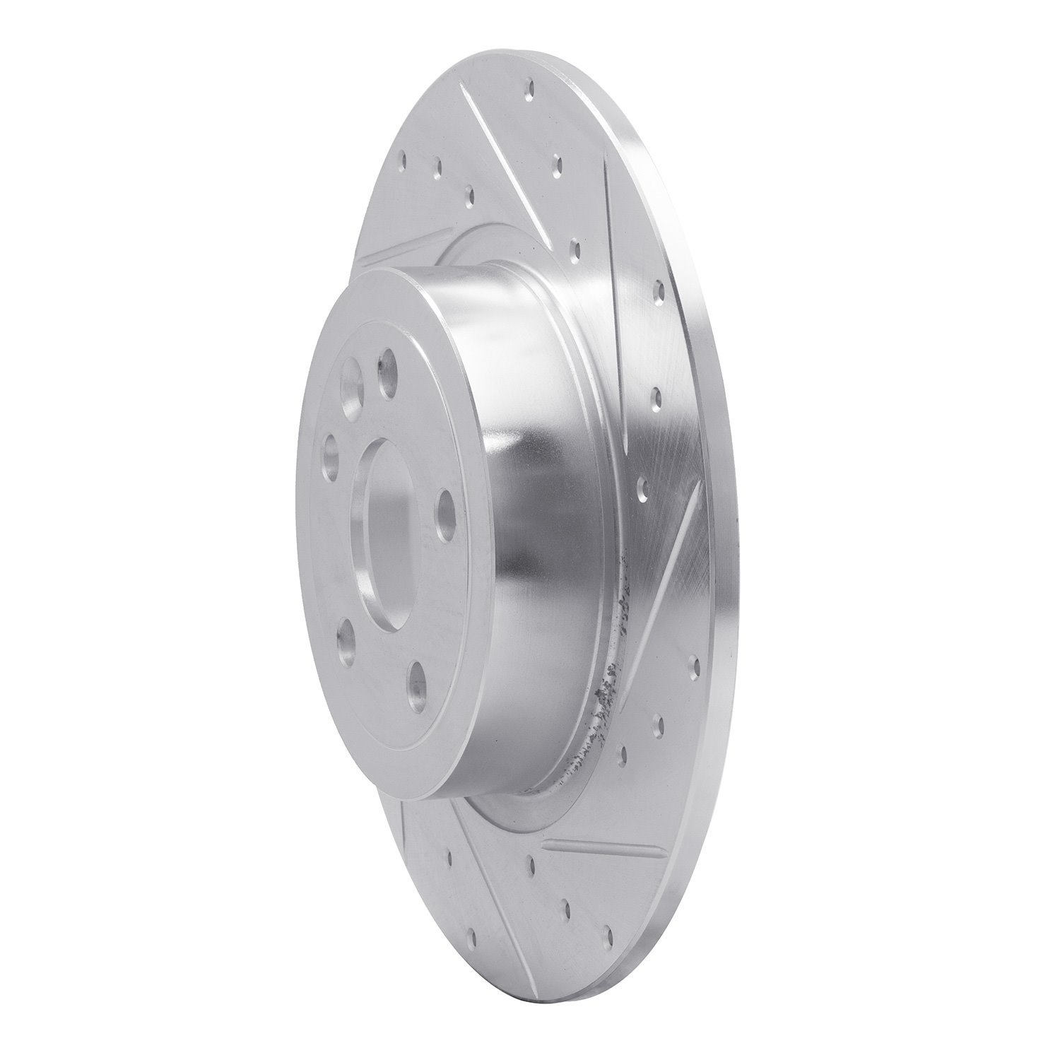 E-Line Drilled & Slotted Silver Brake Rotor, 2016-2019 Land Rover, Position: Rear Right
