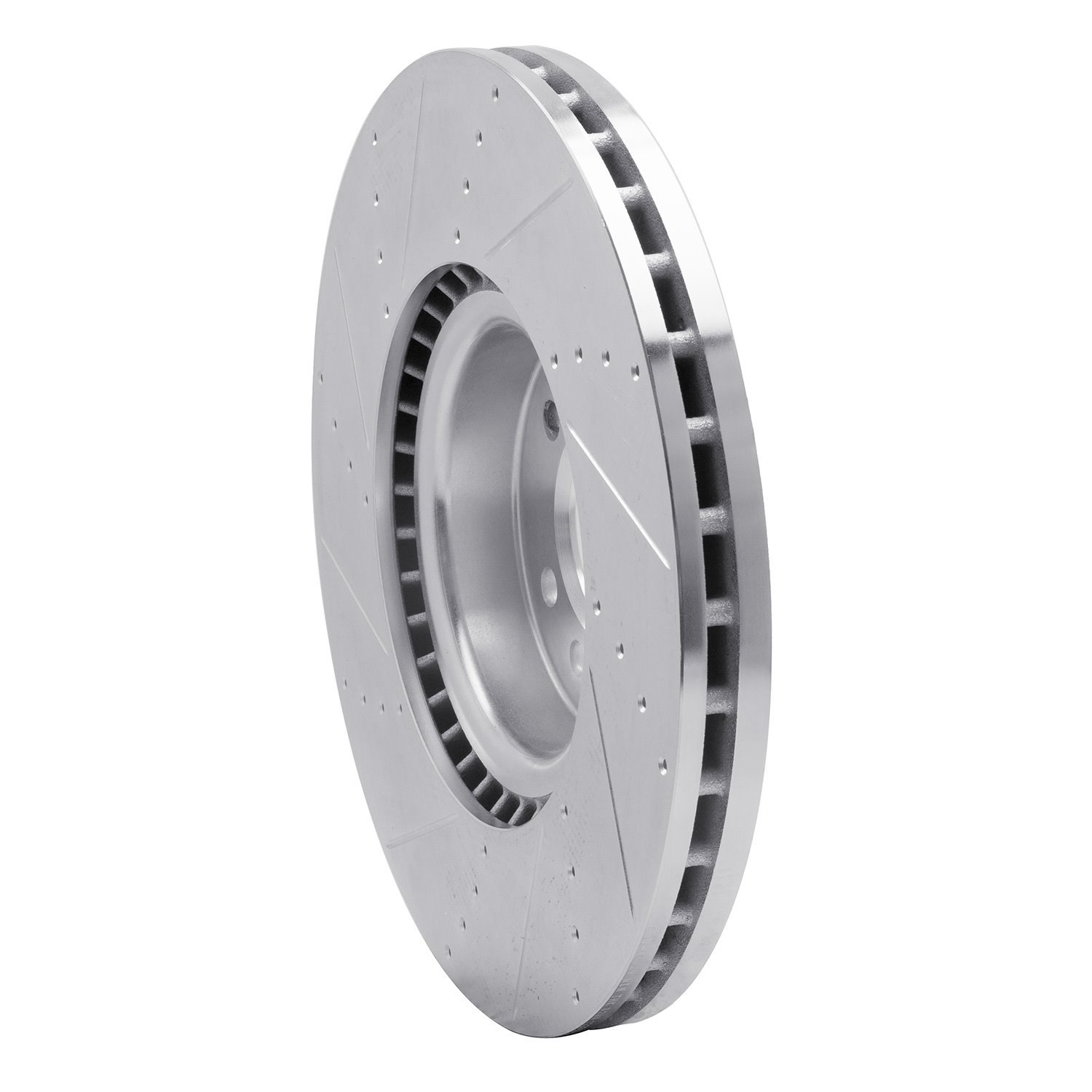 E-Line Drilled & Slotted Silver Brake Rotor, Fits Select Land Rover, Position: Front Left