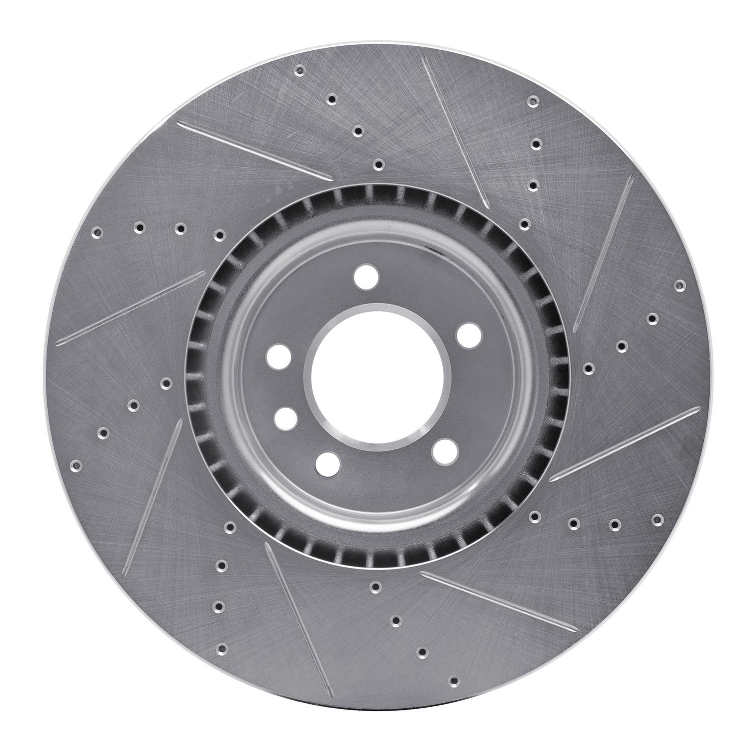 E-Line Drilled & Slotted Silver Brake Rotor, Fits Select Land Rover, Position: Front Right