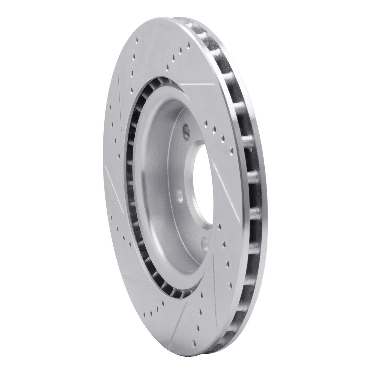 E-Line Drilled & Slotted Silver Brake Rotor, 2018-2020 Land Rover, Position: Rear Right