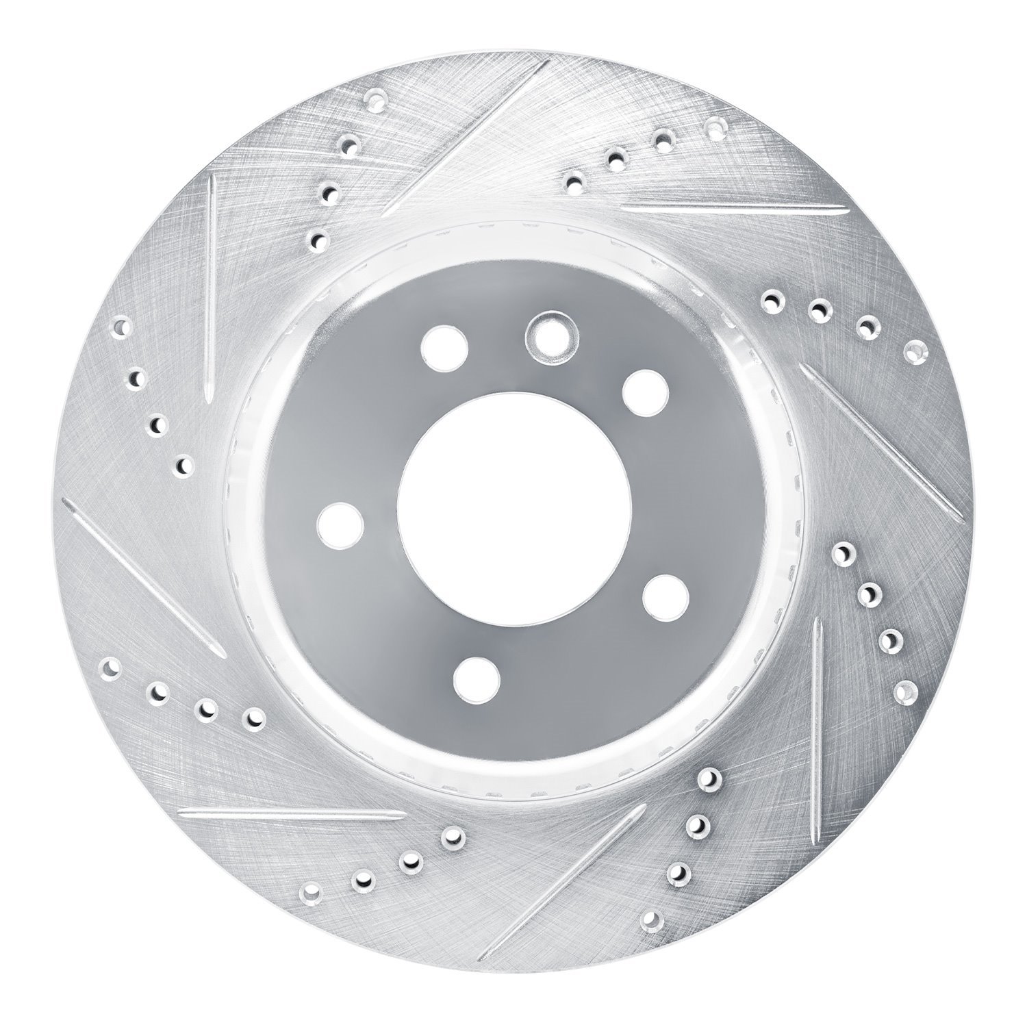 E-Line Drilled & Slotted Silver Brake Rotor, Fits Select Land Rover, Position: Rear Left