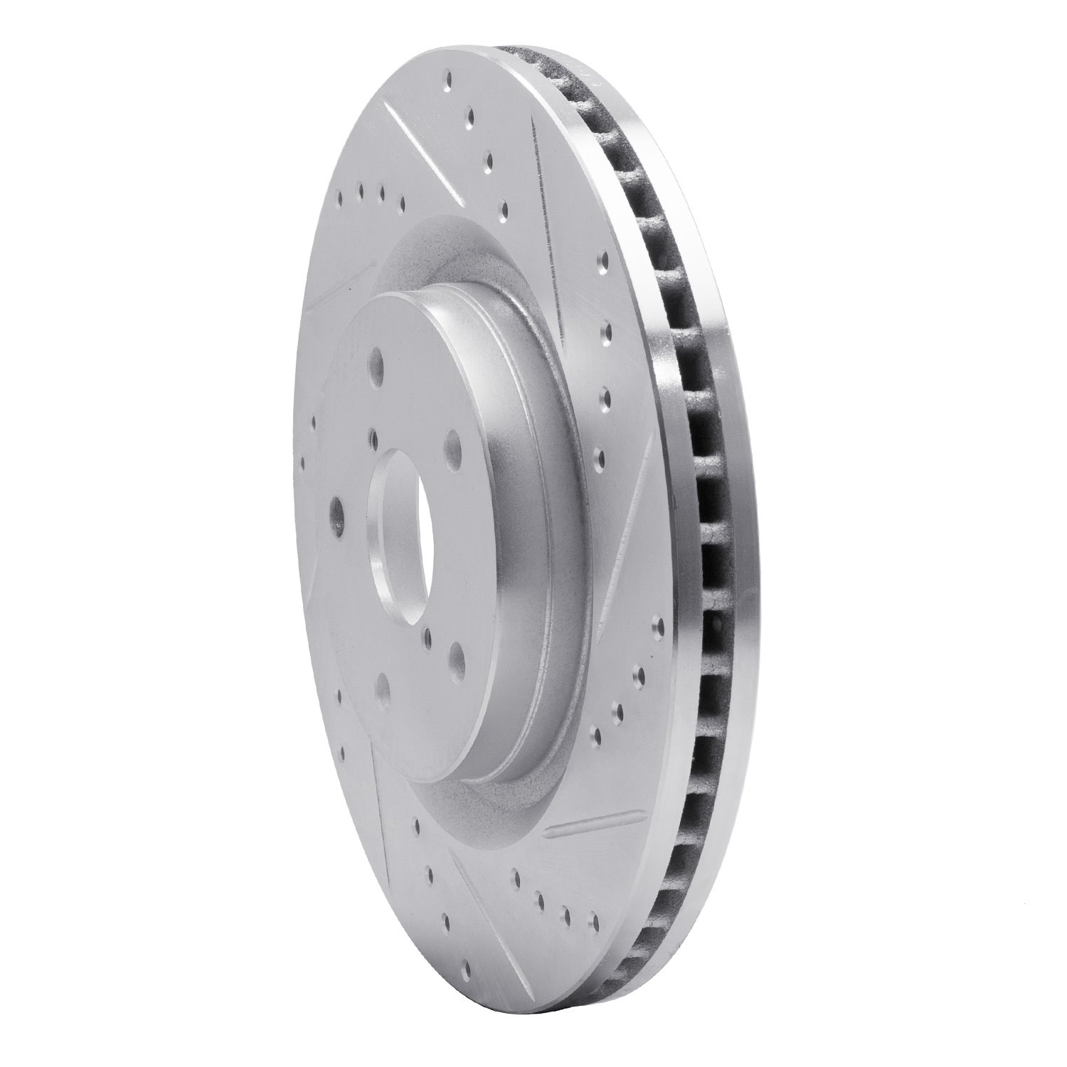 E-Line Drilled & Slotted Silver Brake Rotor, Fits Select Subaru, Position: Front Right