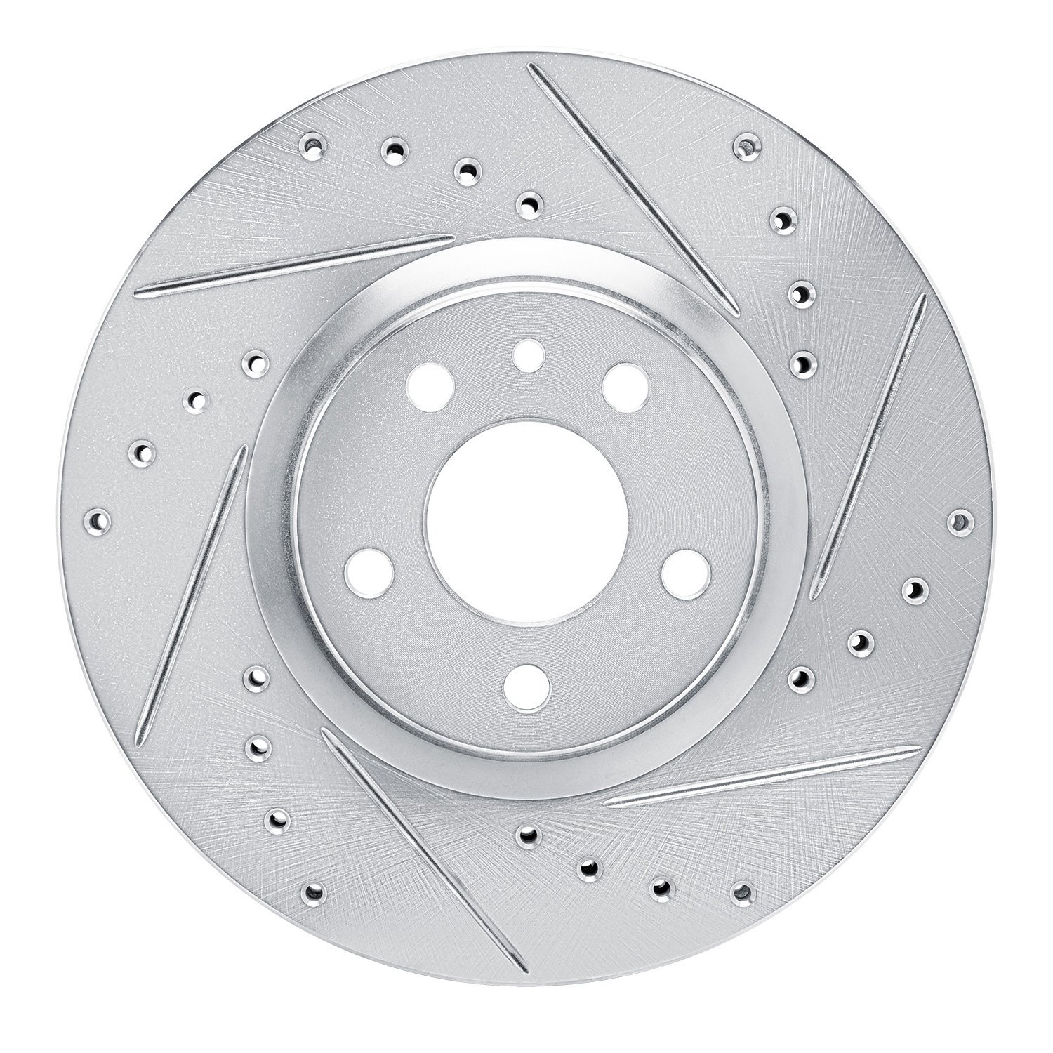 E-Line Drilled & Slotted Silver Brake Rotor, 1994-1995 Alfa Romeo, Position: Front Right