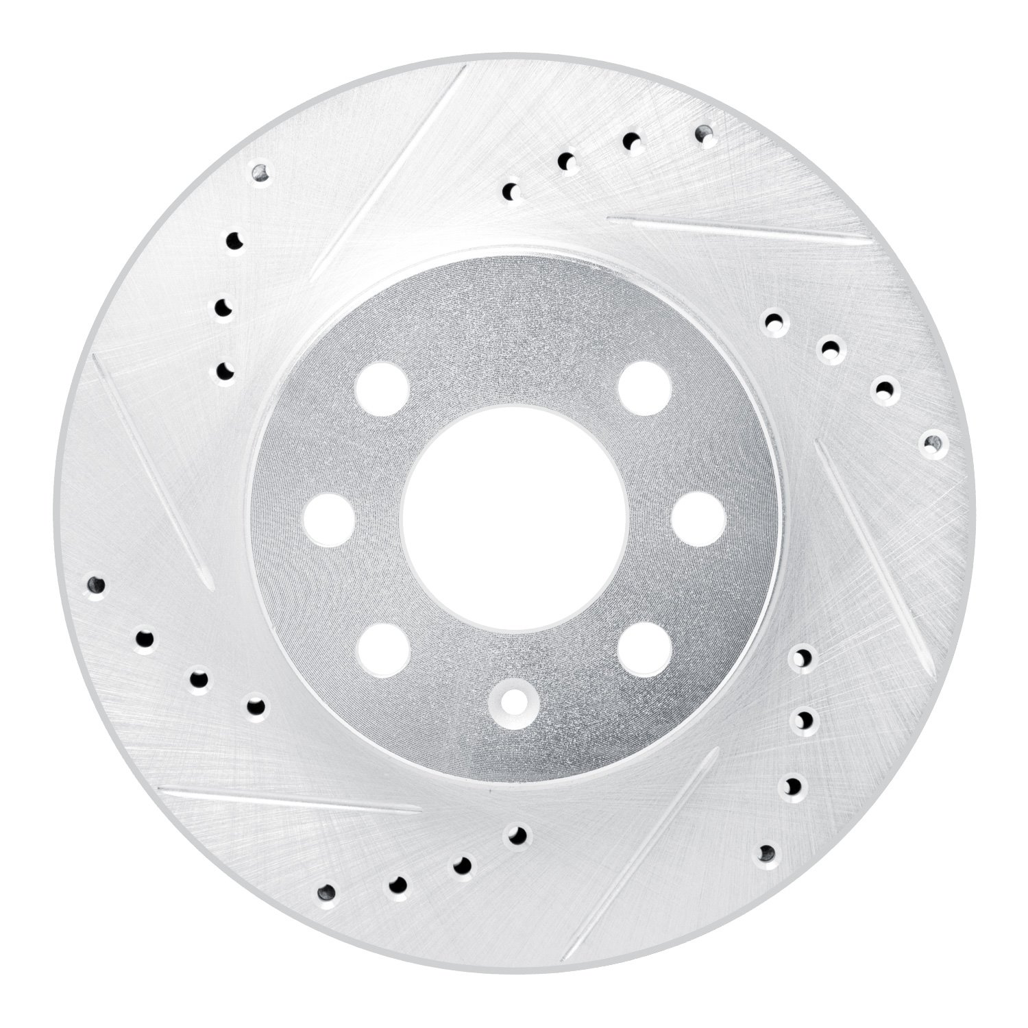 E-Line Drilled & Slotted Silver Brake Rotor, 1999-1999 GM, Position: Front Left