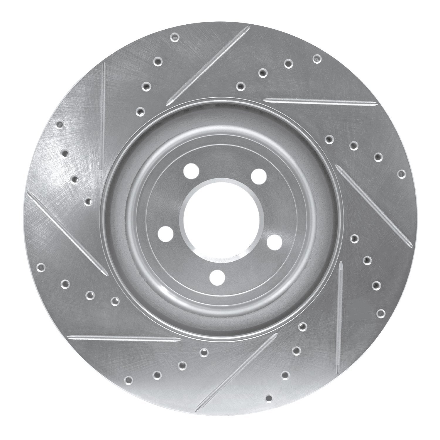 E-Line Drilled & Slotted Silver Brake Rotor, 2006-2021
