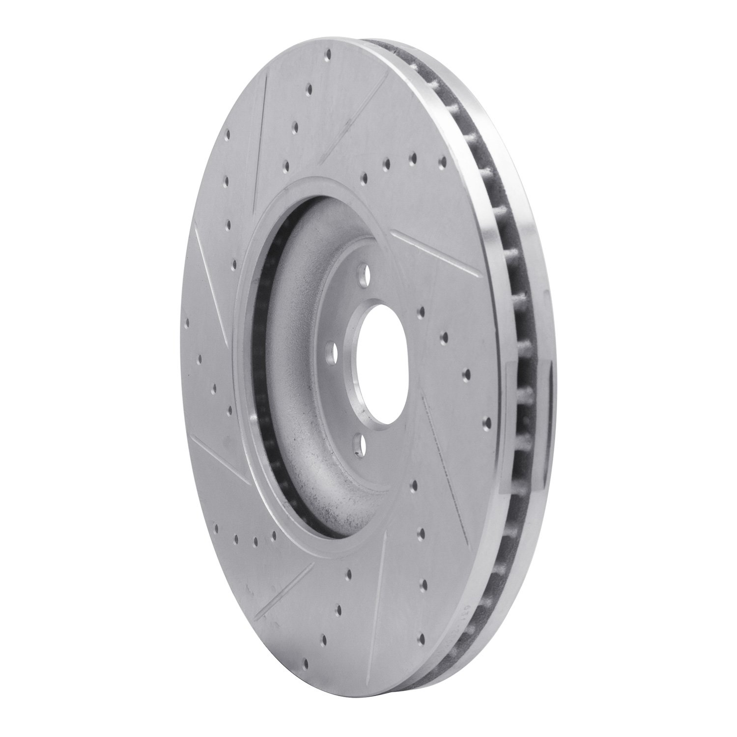 E-Line Drilled & Slotted Silver Brake Rotor, Fits Select Jaguar, Position: Front Right