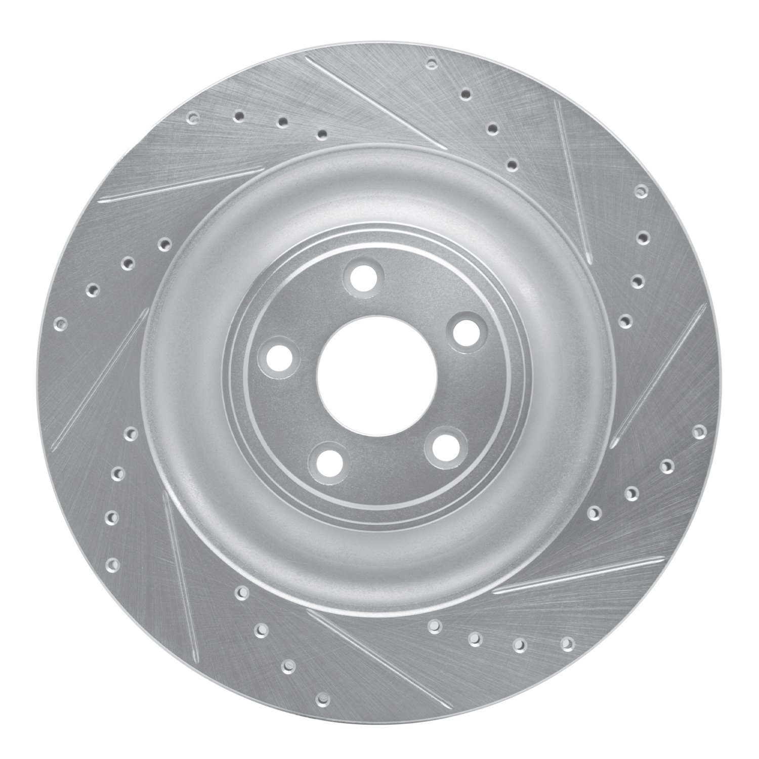 E-Line Drilled & Slotted Silver Brake Rotor, Fits Select Jaguar, Position: Rear Right