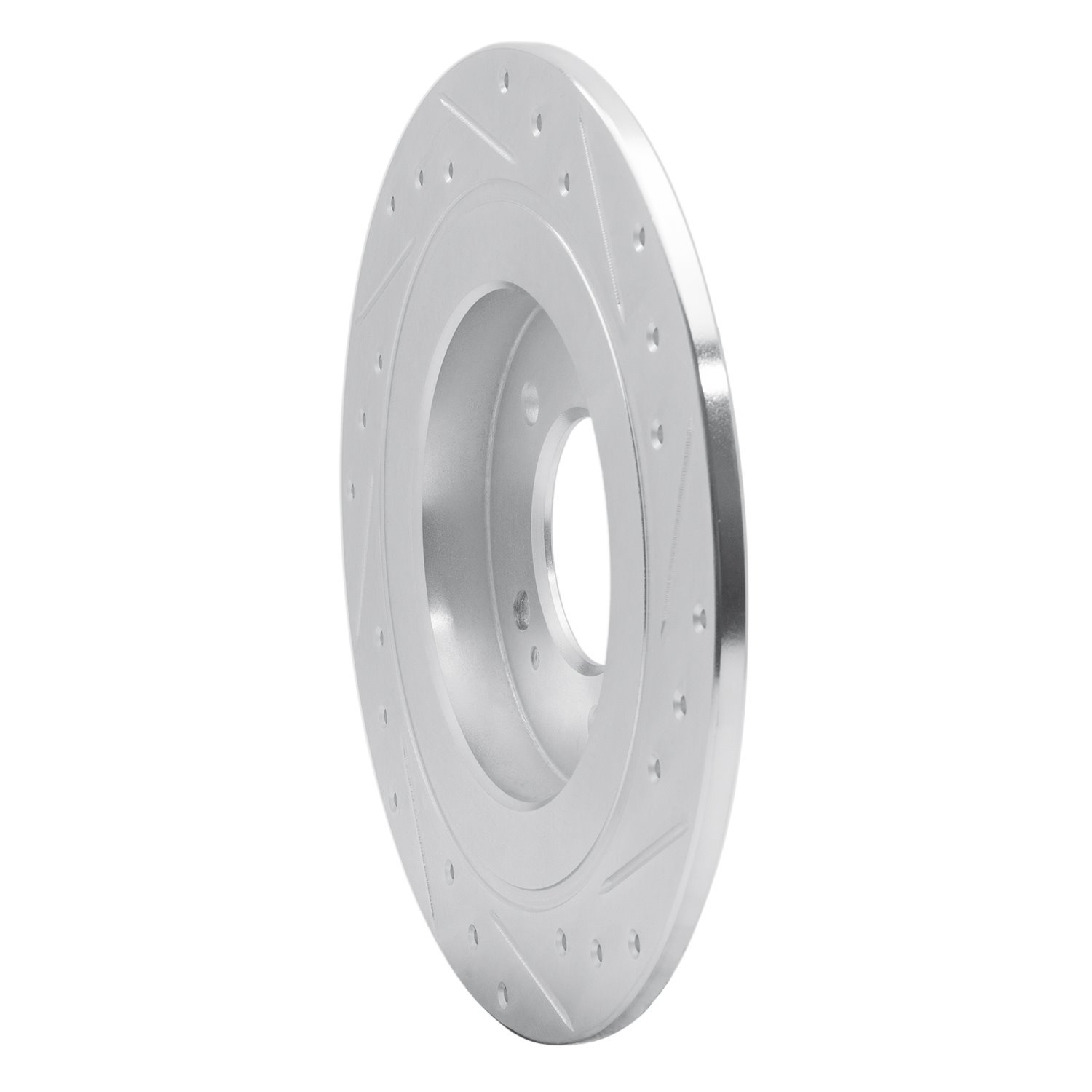 E-Line Drilled & Slotted Silver Brake Rotor, Fits Select Kia/Hyundai/Genesis, Position: Rear Left