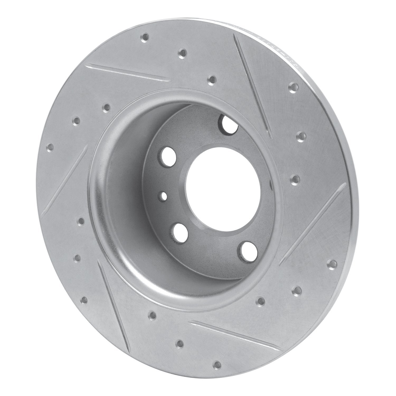 E-Line Drilled & Slotted Silver Brake Rotor, 1967-1972 Volvo, Position: Front Right