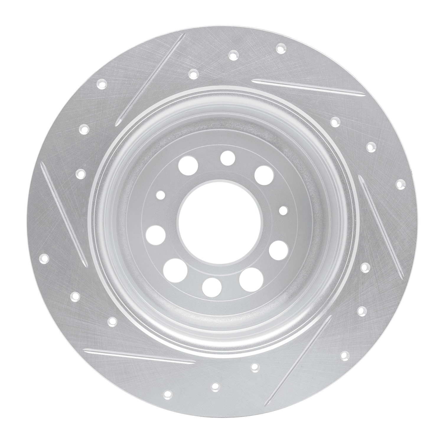 E-Line Drilled & Slotted Silver Brake Rotor, 1967-1974 Volvo, Position: Rear Right