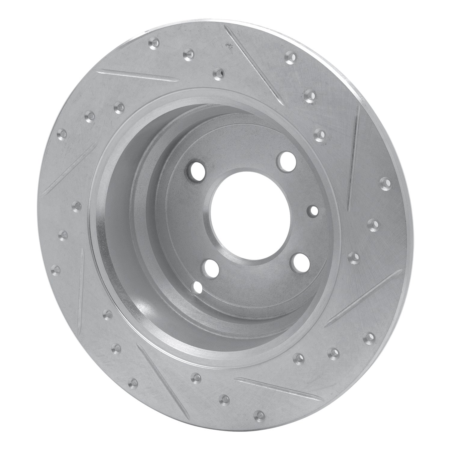 E-Line Drilled & Slotted Silver Brake Rotor, 1993-1995 Volvo, Position: Rear Left