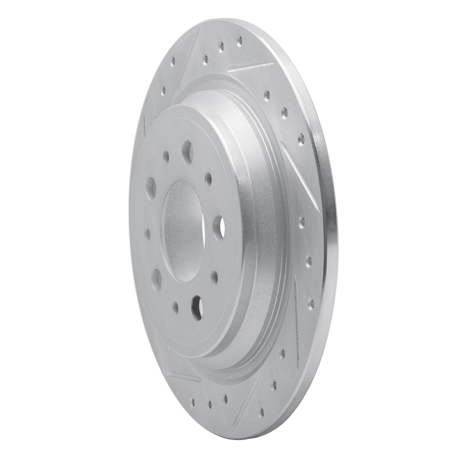 E-Line Drilled & Slotted Silver Brake Rotor, 1998-2000 Volvo, Position: Rear Left