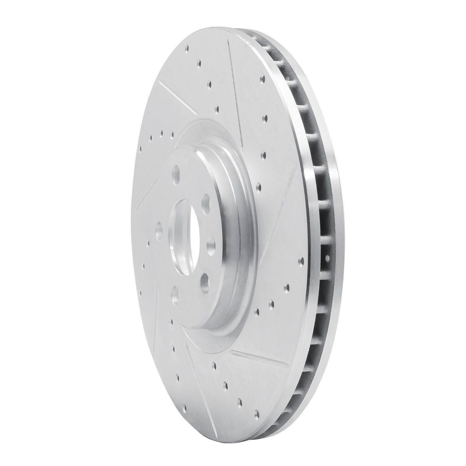 E-Line Drilled & Slotted Silver Brake Rotor, Fits Select Fits Multiple Makes/Models, Position: Front Right