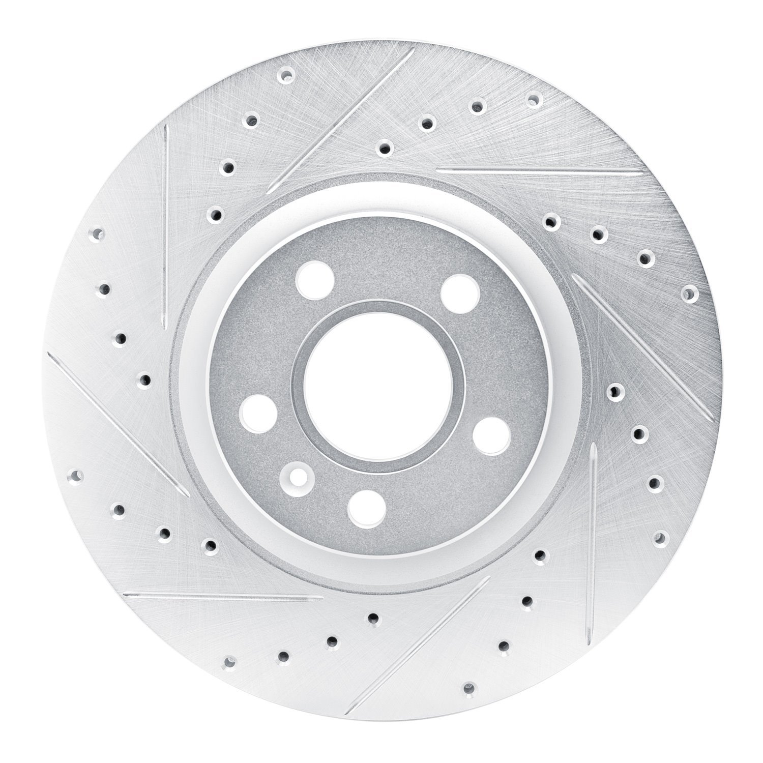 E-Line Drilled & Slotted Silver Brake Rotor, Fits Select Volvo, Position: Front Left