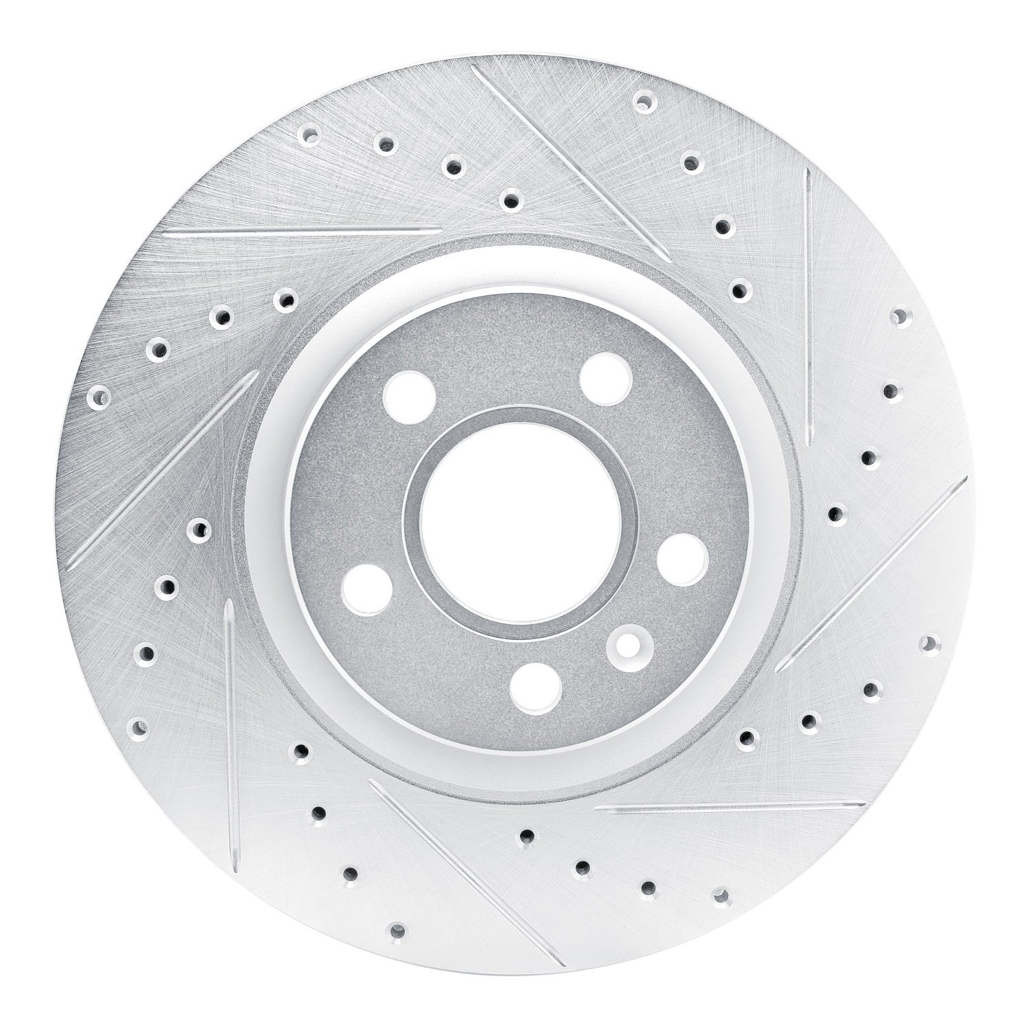 E-Line Drilled & Slotted Silver Brake Rotor, Fits Select Volvo, Position: Front Right