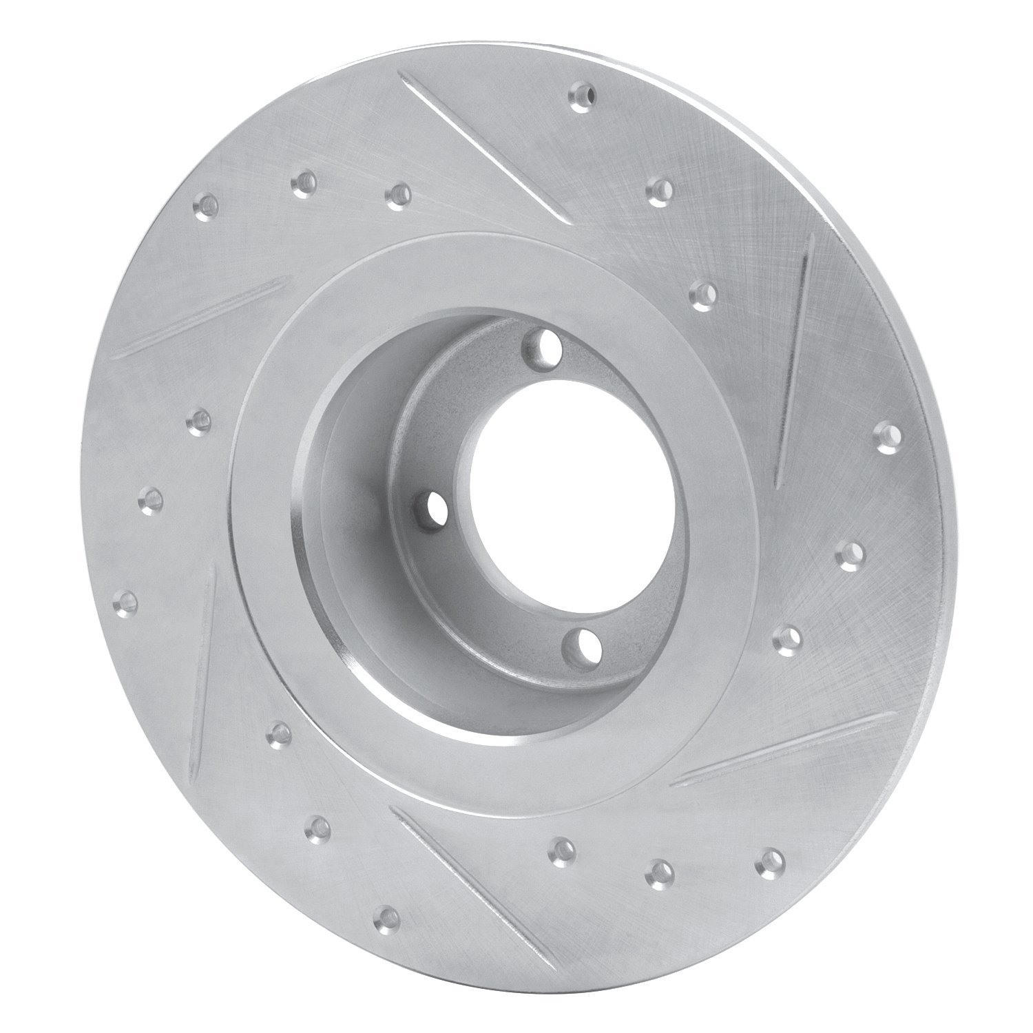 E-Line Drilled & Slotted Silver Brake Rotor, 1967-1976 BMW, Position: Front Left