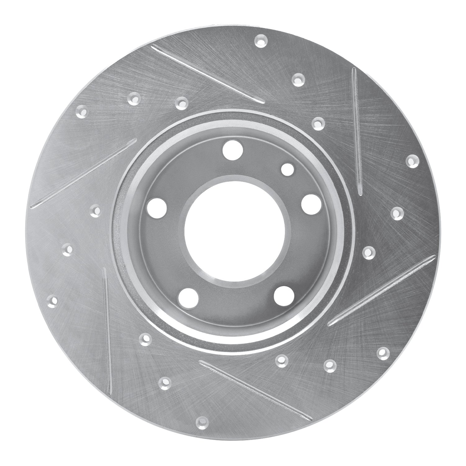 E-Line Drilled & Slotted Silver Brake Rotor, 1976-1976 BMW, Position: Front Left