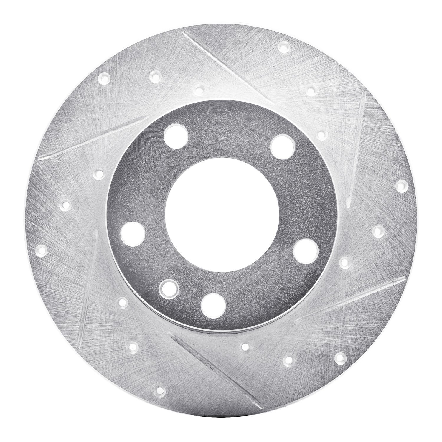 E-Line Drilled & Slotted Silver Brake Rotor, 1976-1976 BMW, Position: Front Right