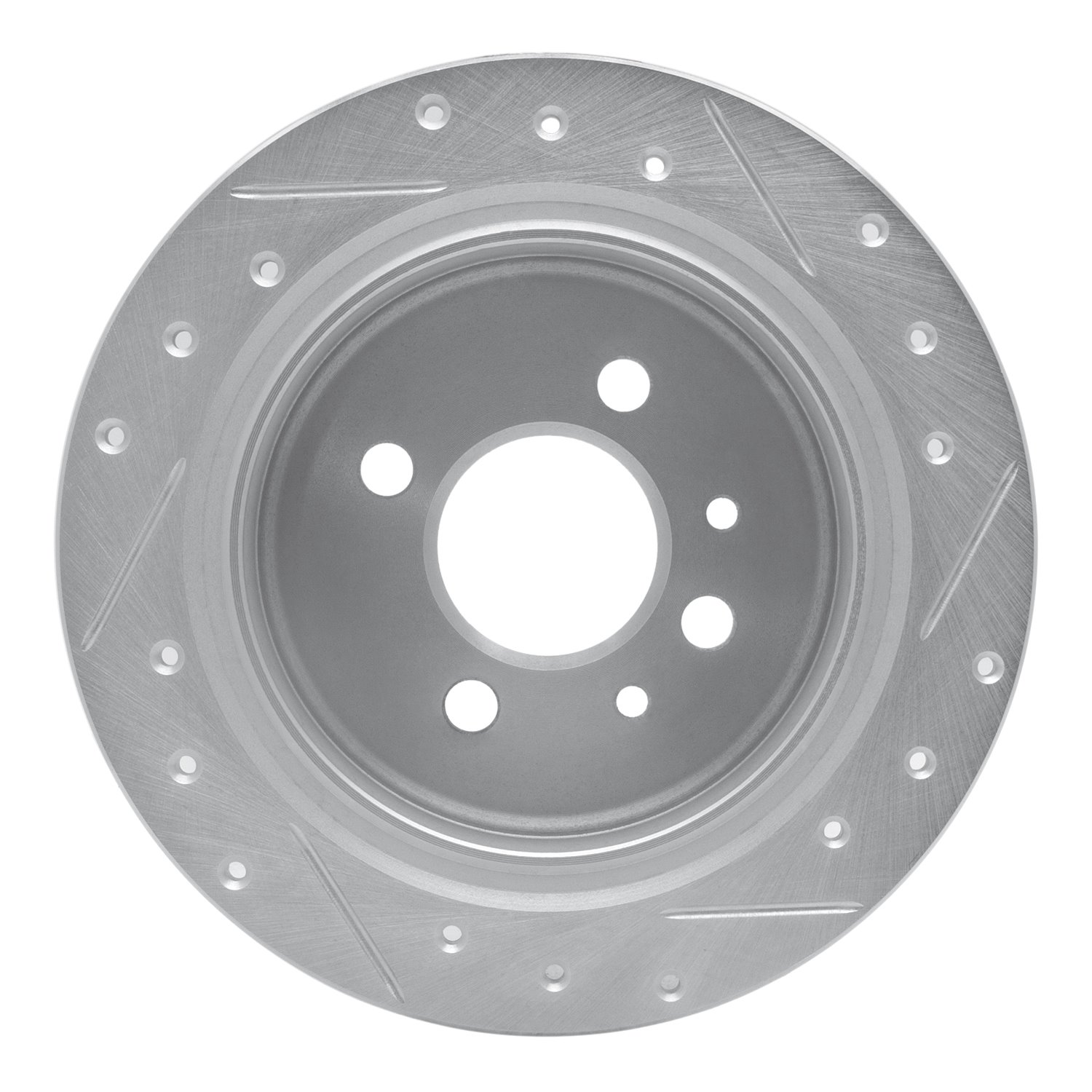 E-Line Drilled & Slotted Silver Brake Rotor, 1984-1991 BMW, Position: Rear Left
