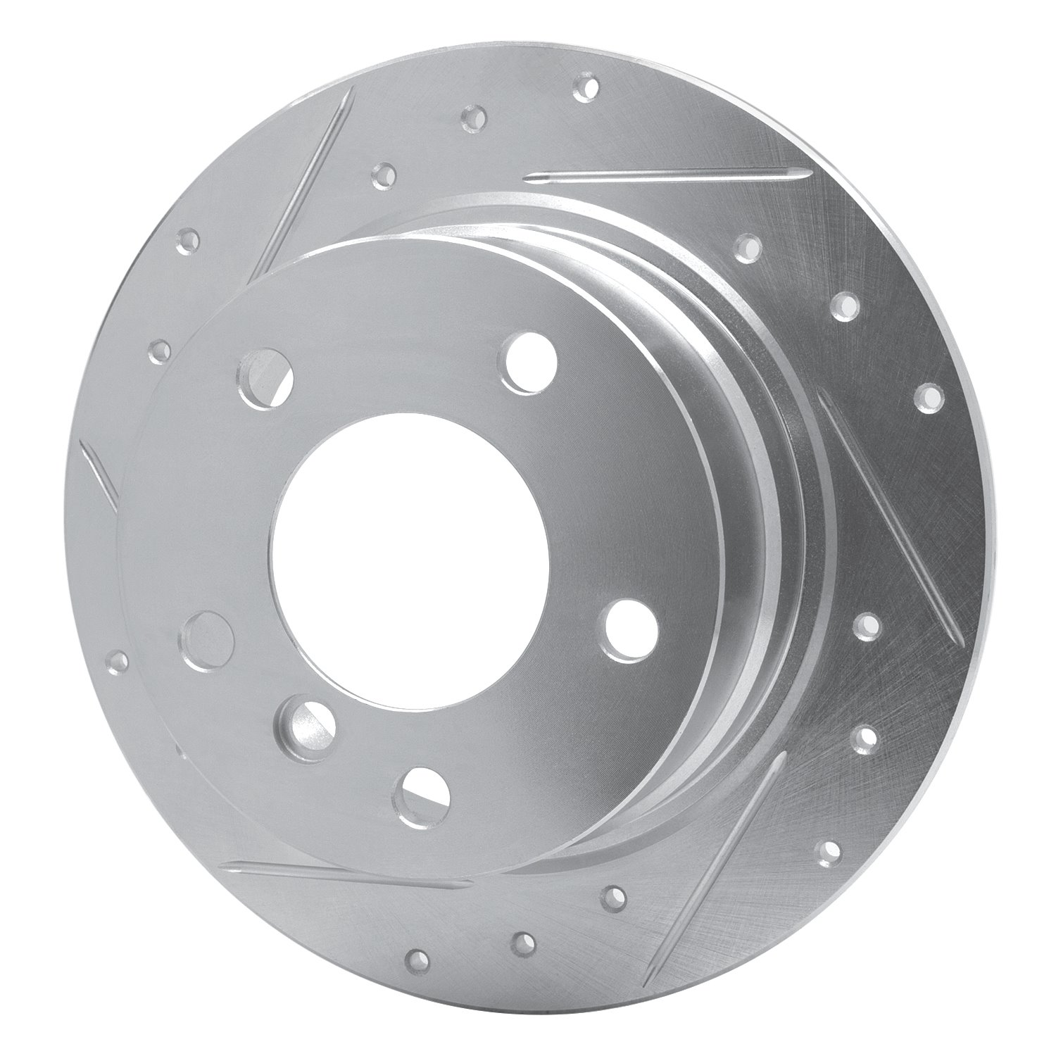 E-Line Drilled & Slotted Silver Brake Rotor, 1996-2002 BMW, Position: Rear Left