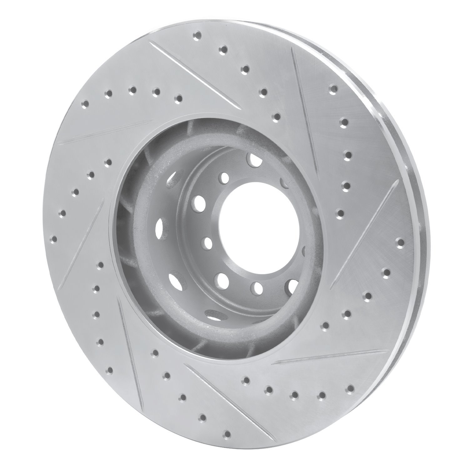 E-Line Drilled & Slotted Silver Brake Rotor, 2000-2003 BMW, Position: Right Front