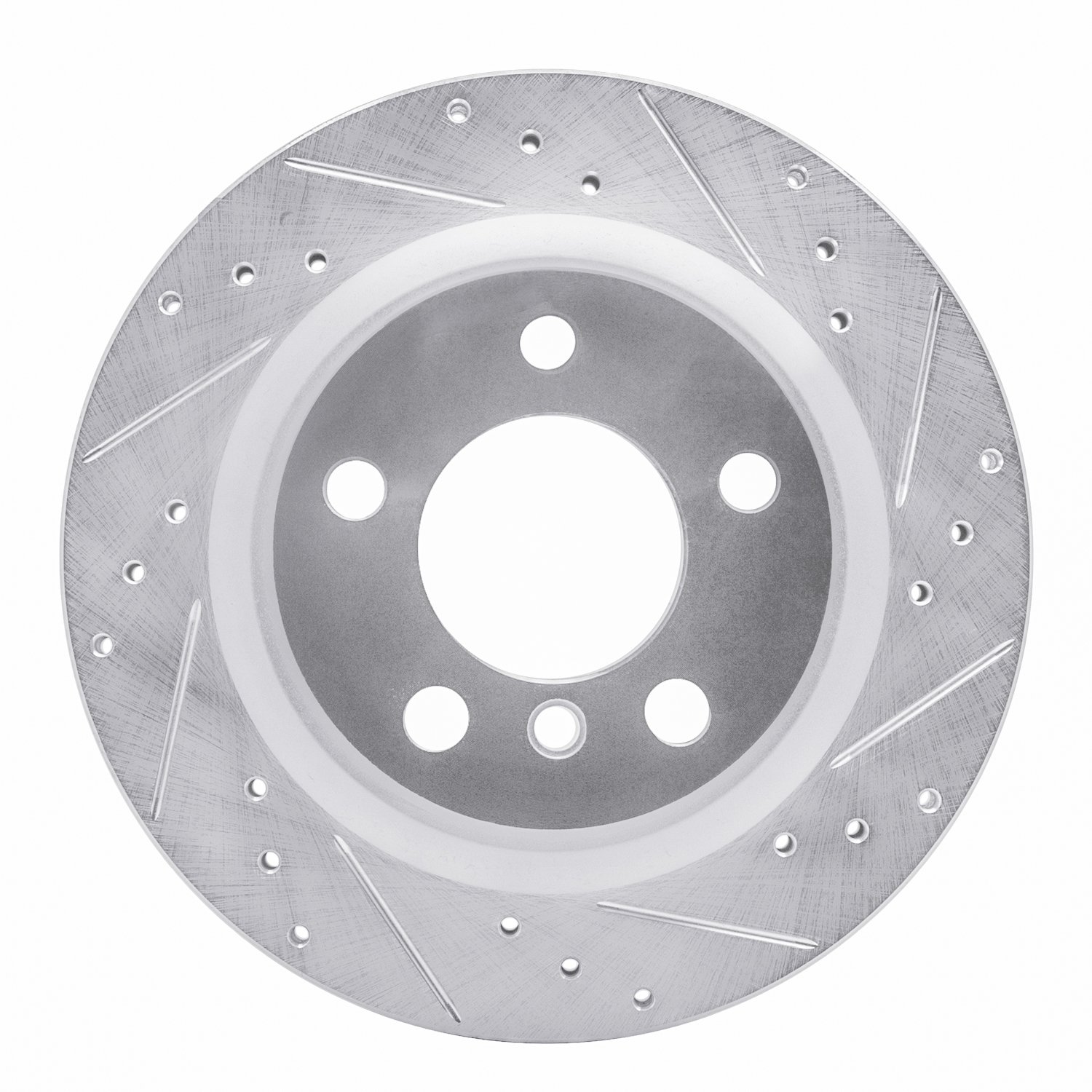 E-Line Drilled & Slotted Silver Brake Rotor, 2012-2021
