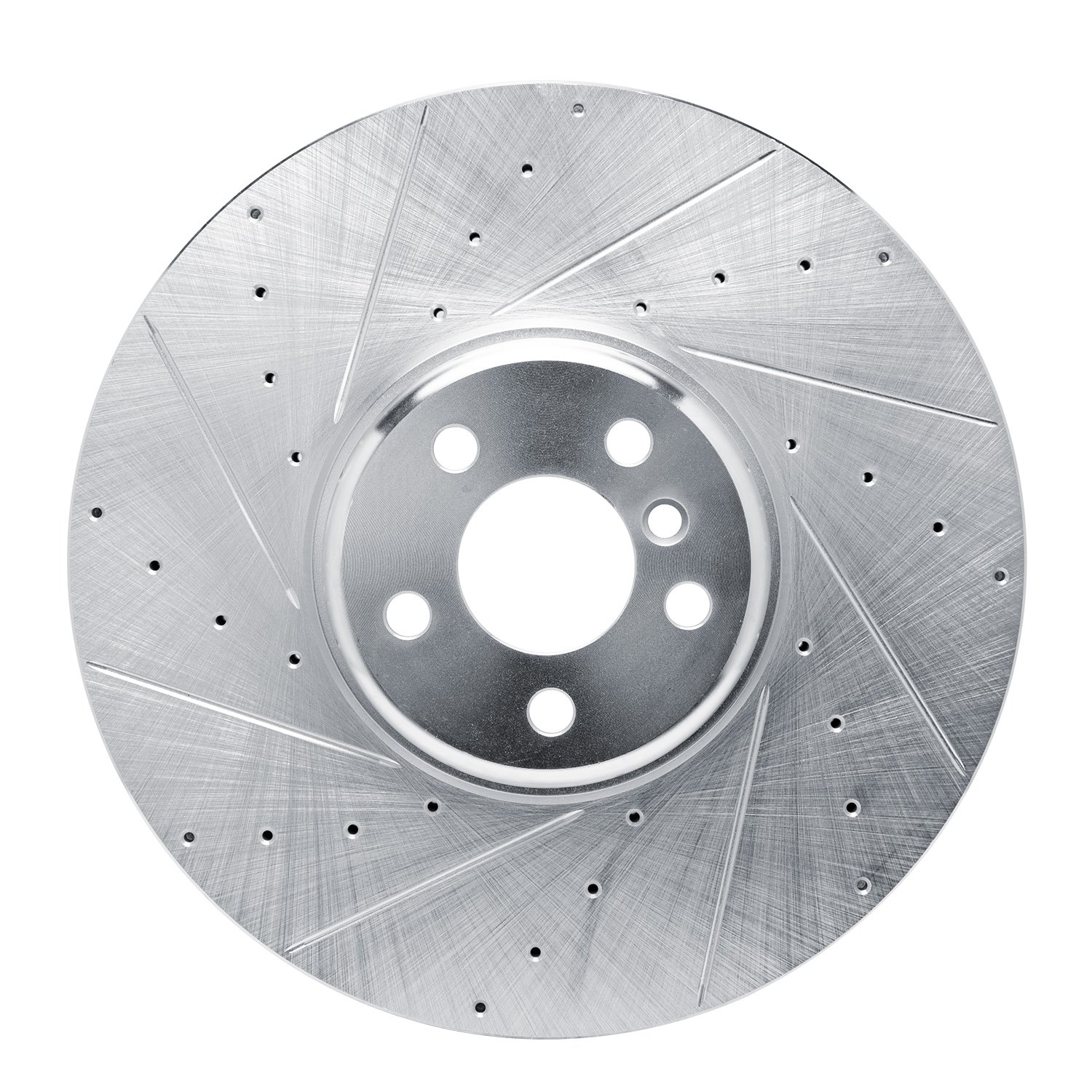 E-Line Drilled & Slotted Silver Brake Rotor, Fits Select BMW, Position: Right Front