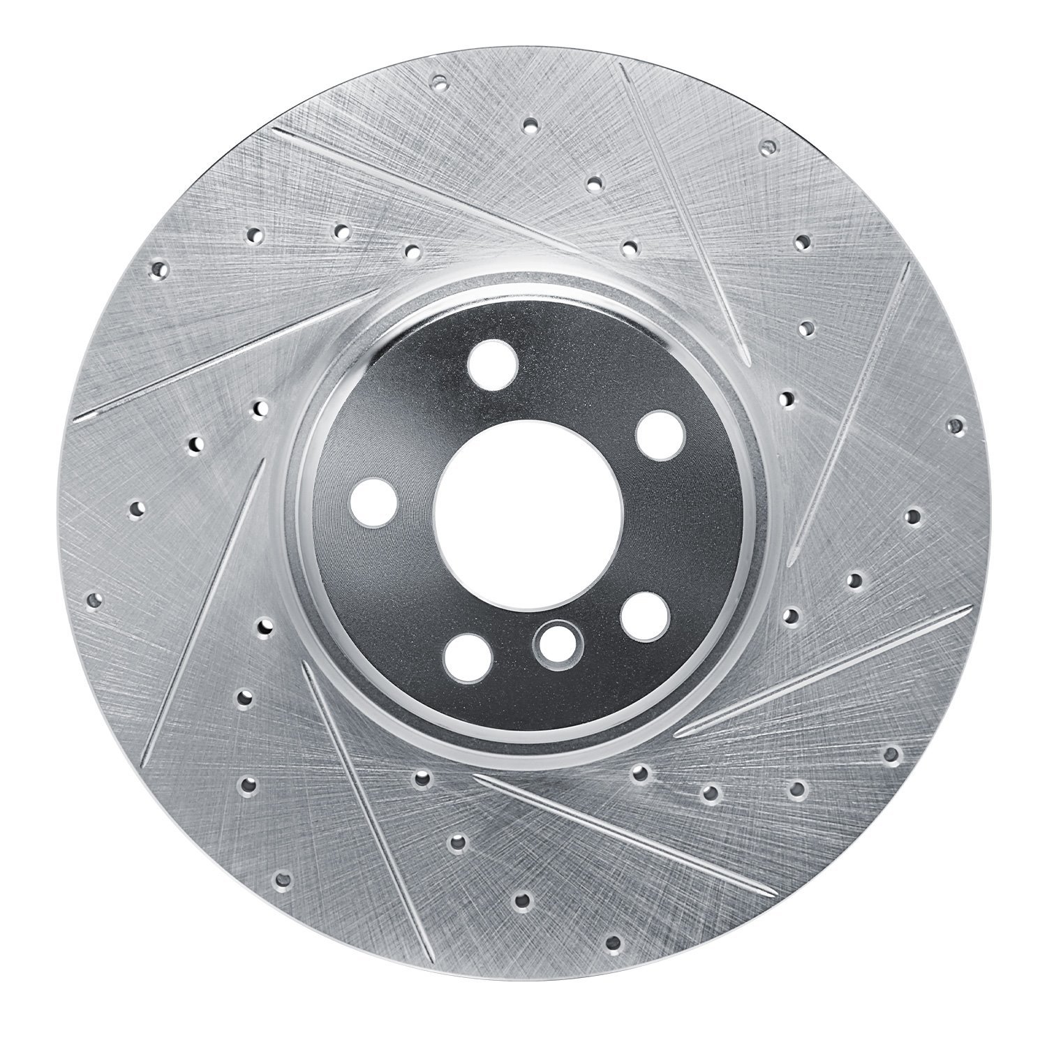 E-Line Drilled & Slotted Silver Brake Rotor, Fits Select Fits Multiple Makes/Models, Position: Left Front