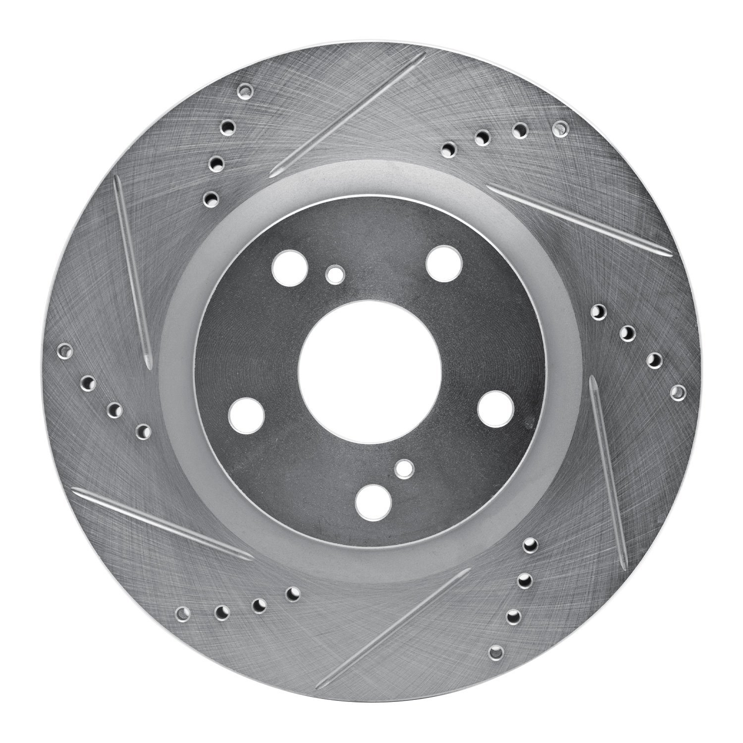 E-Line Drilled & Slotted Silver Brake Rotor, Fits Select Fits Multiple Makes/Models, Position: Rear Left