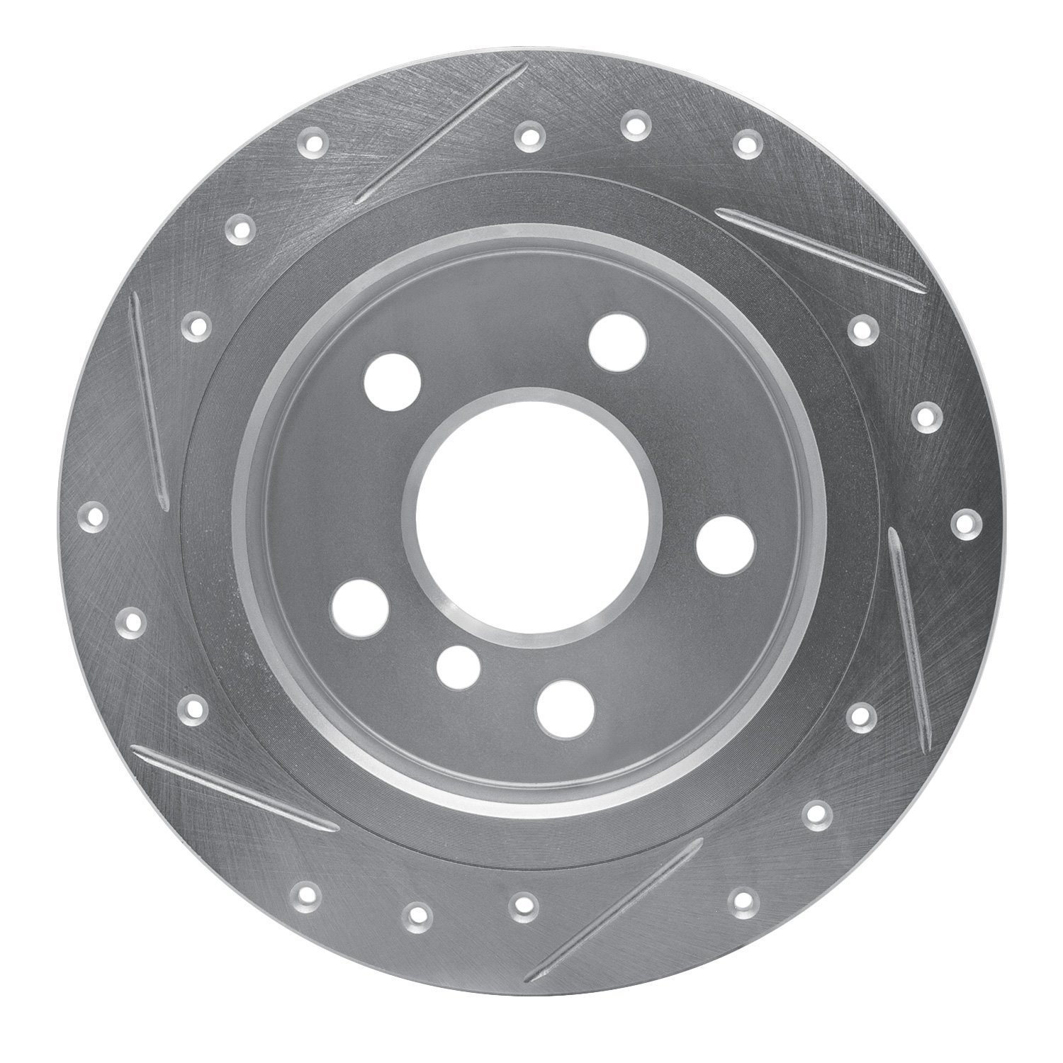 E-Line Drilled & Slotted Silver Brake Rotor, Fits Select Mini, Position: Rear Right