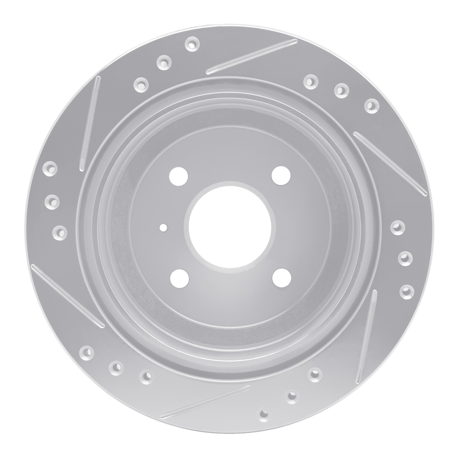 E-Line Drilled & Slotted Silver Brake Rotor, 1983-1990 GM, Position: Rear Right