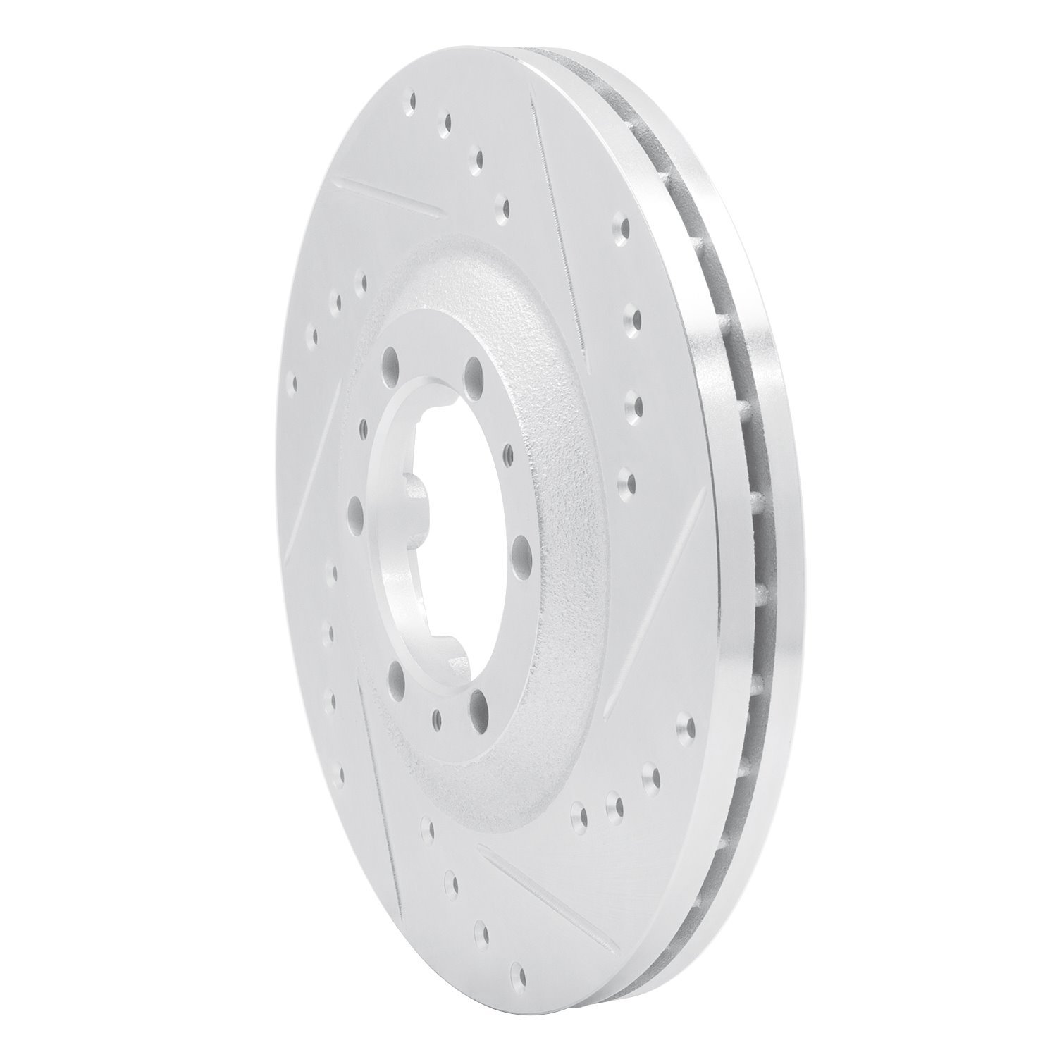 E-Line Drilled & Slotted Silver Brake Rotor, 1992-2002 Fits Multiple Makes/Models, Position: Front Right