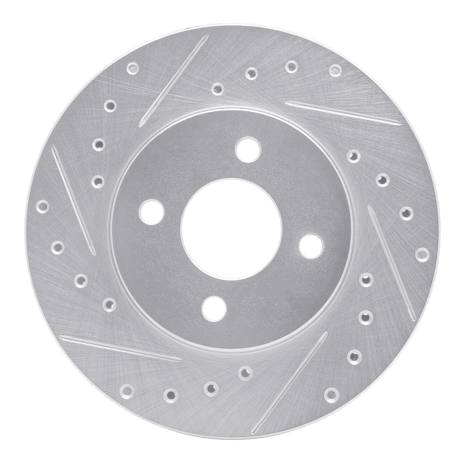 E-Line Drilled & Slotted Silver Brake Rotor, 1983-1988