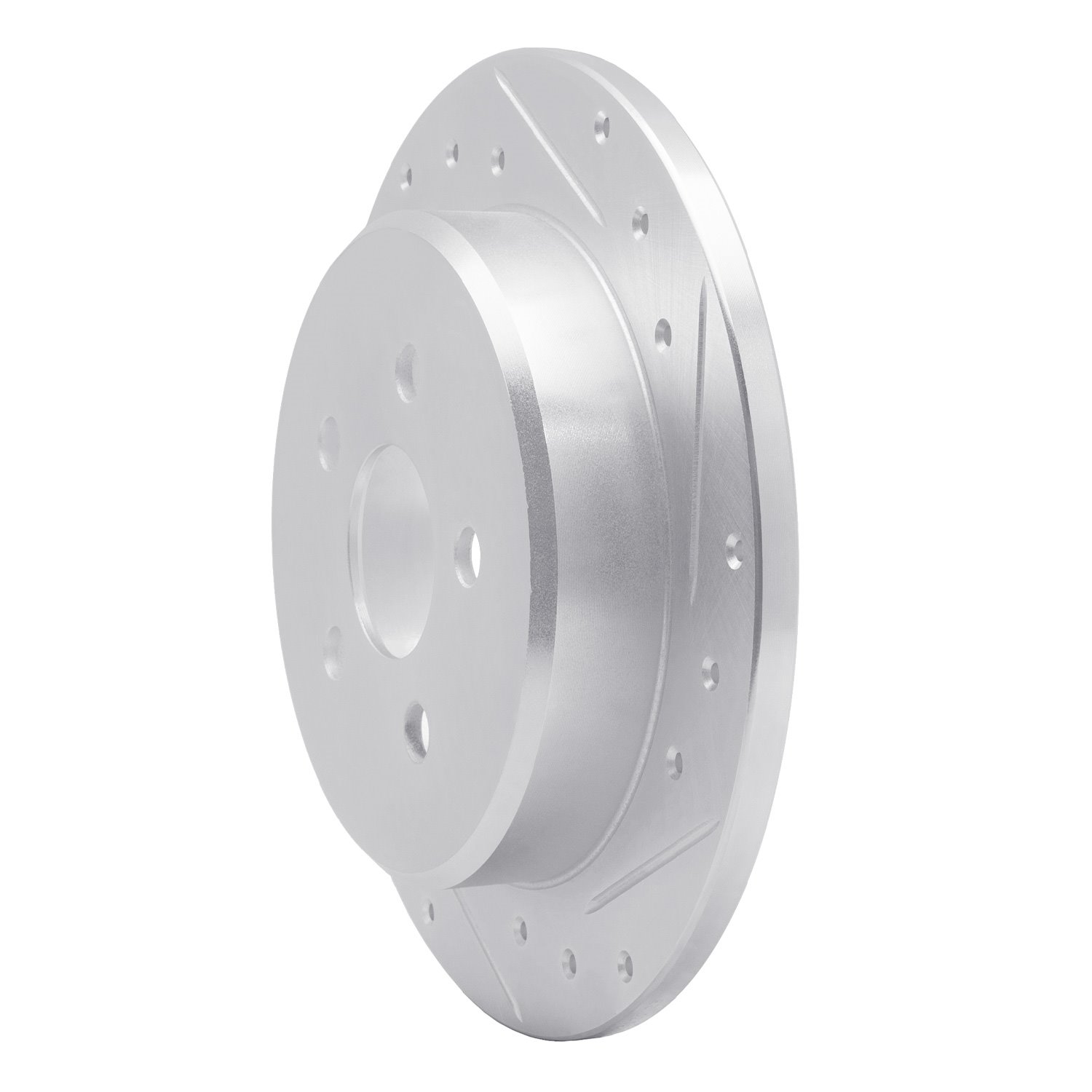E-Line Drilled & Slotted Silver Brake Rotor, 2003-2010 Mopar, Position: Rear Right