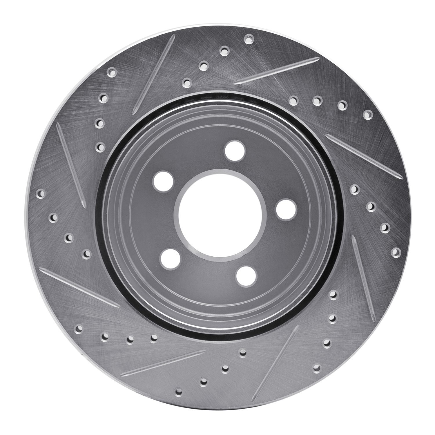 E-Line Drilled & Slotted Silver Brake Rotor, Fits Select Mopar, Position: Rear Right