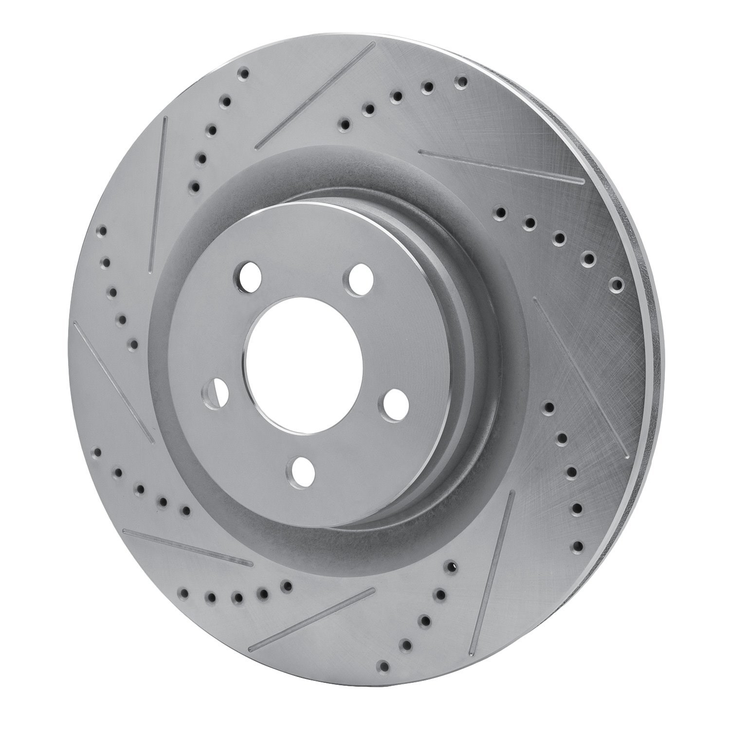 E-Line Drilled & Slotted Silver Brake Rotor, Fits Select Mopar, Position: Front Left