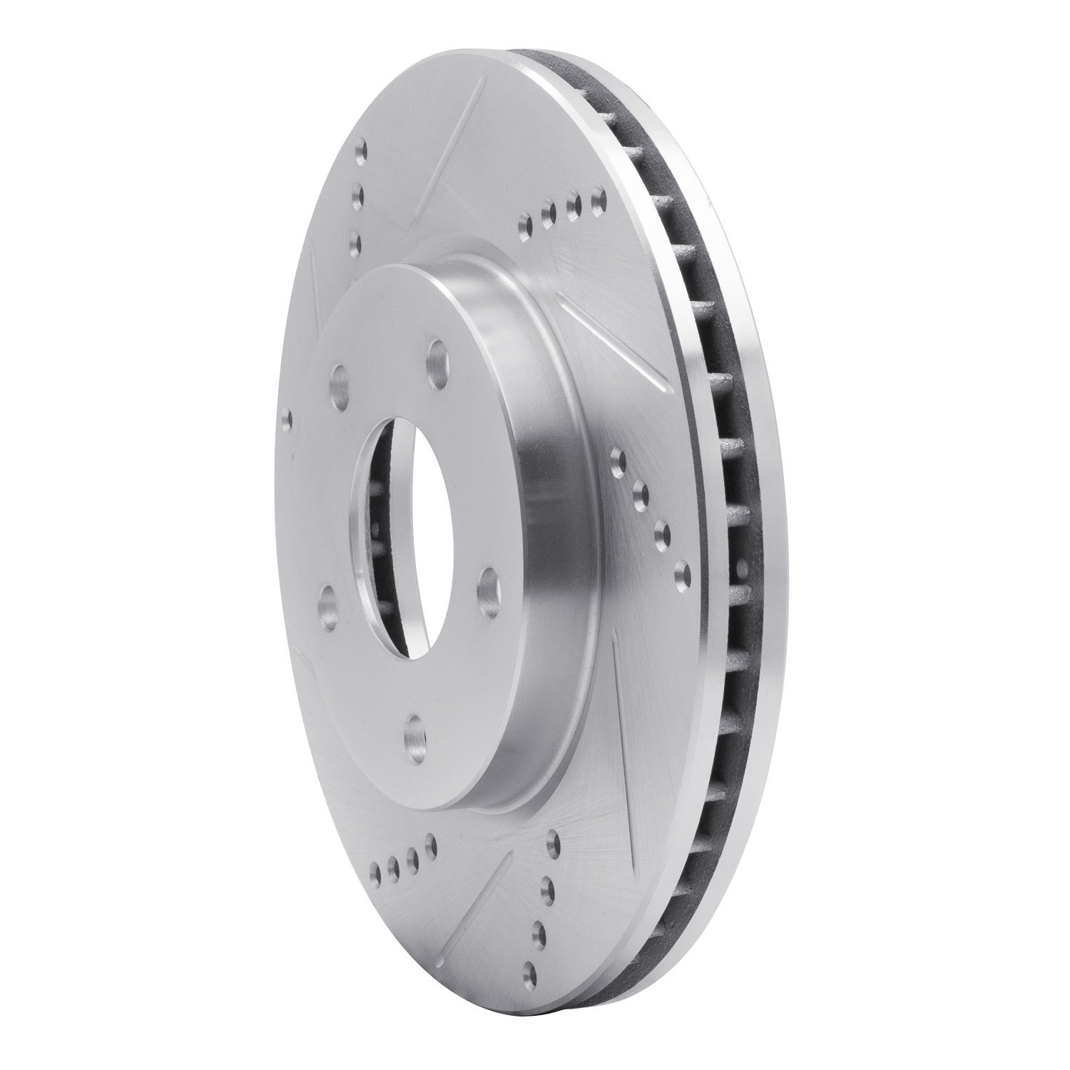 E-Line Drilled & Slotted Silver Brake Rotor, 2007-2017