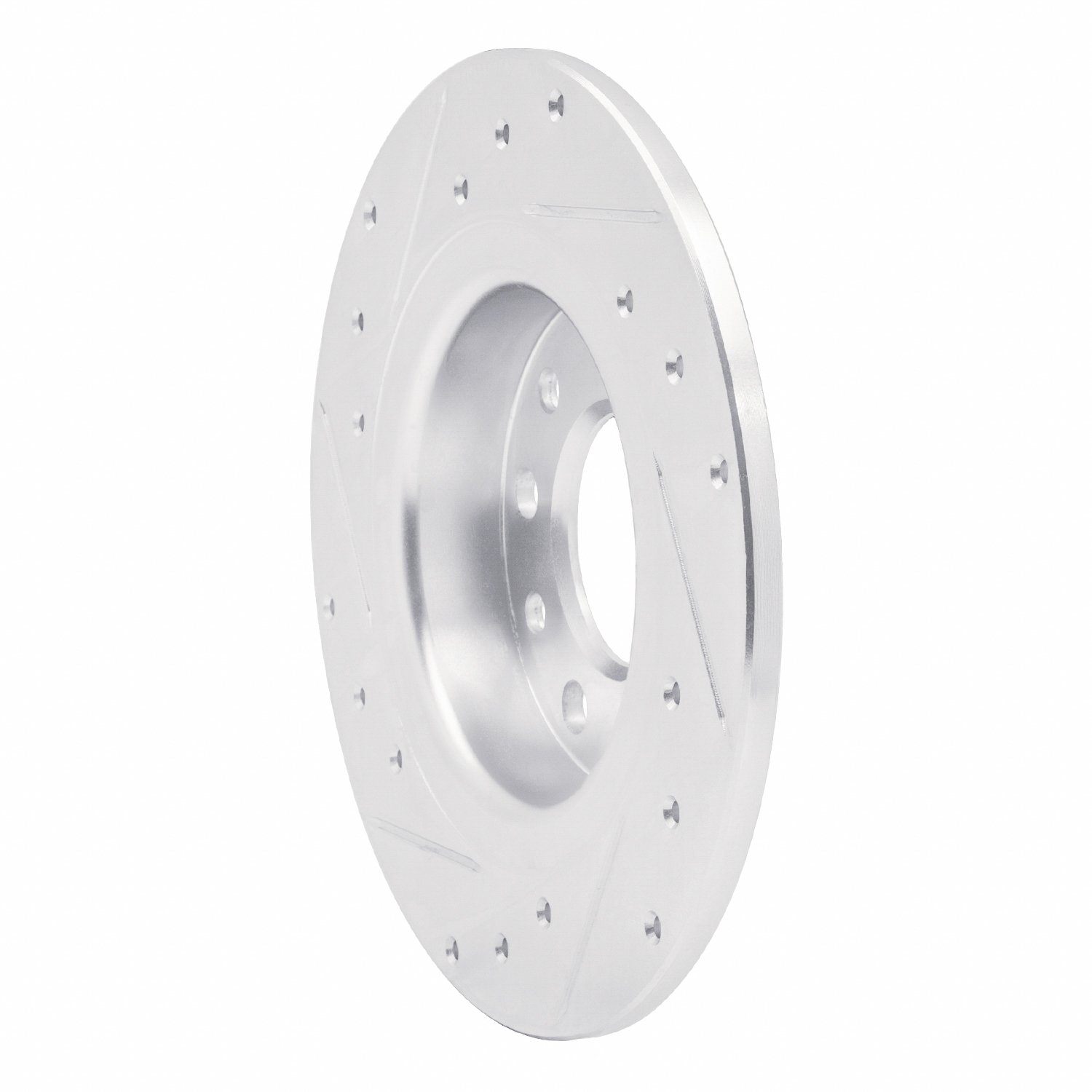 E-Line Drilled & Slotted Silver Brake Rotor, 2013-2016 Mopar, Position: Rear Right