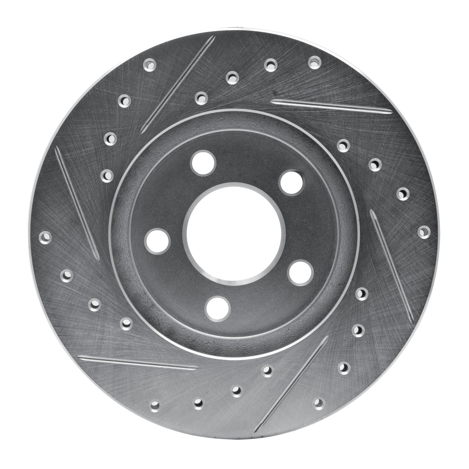 E-Line Drilled & Slotted Silver Brake Rotor, 1984-1995
