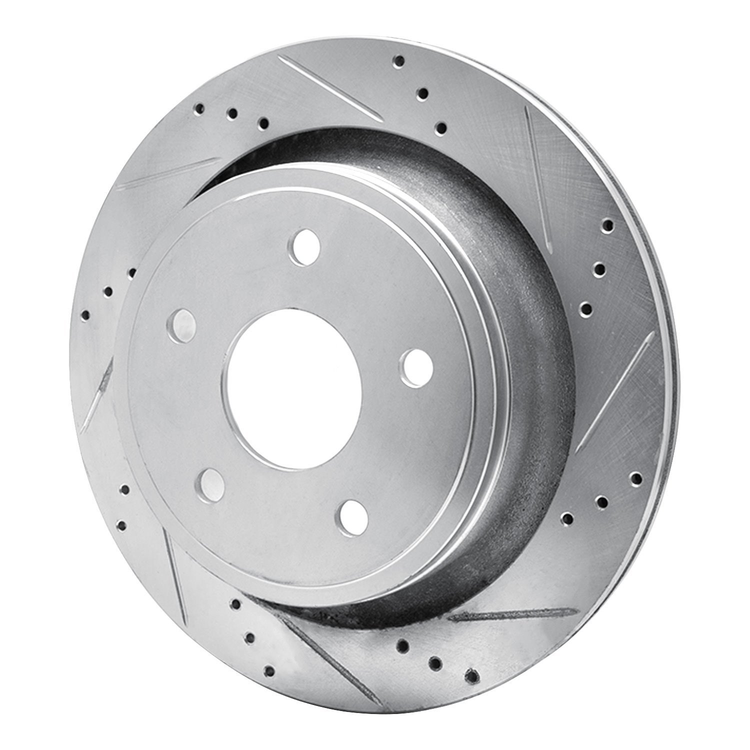 E-Line Drilled & Slotted Silver Brake Rotor, Fits Select Mopar, Position: Rear Right