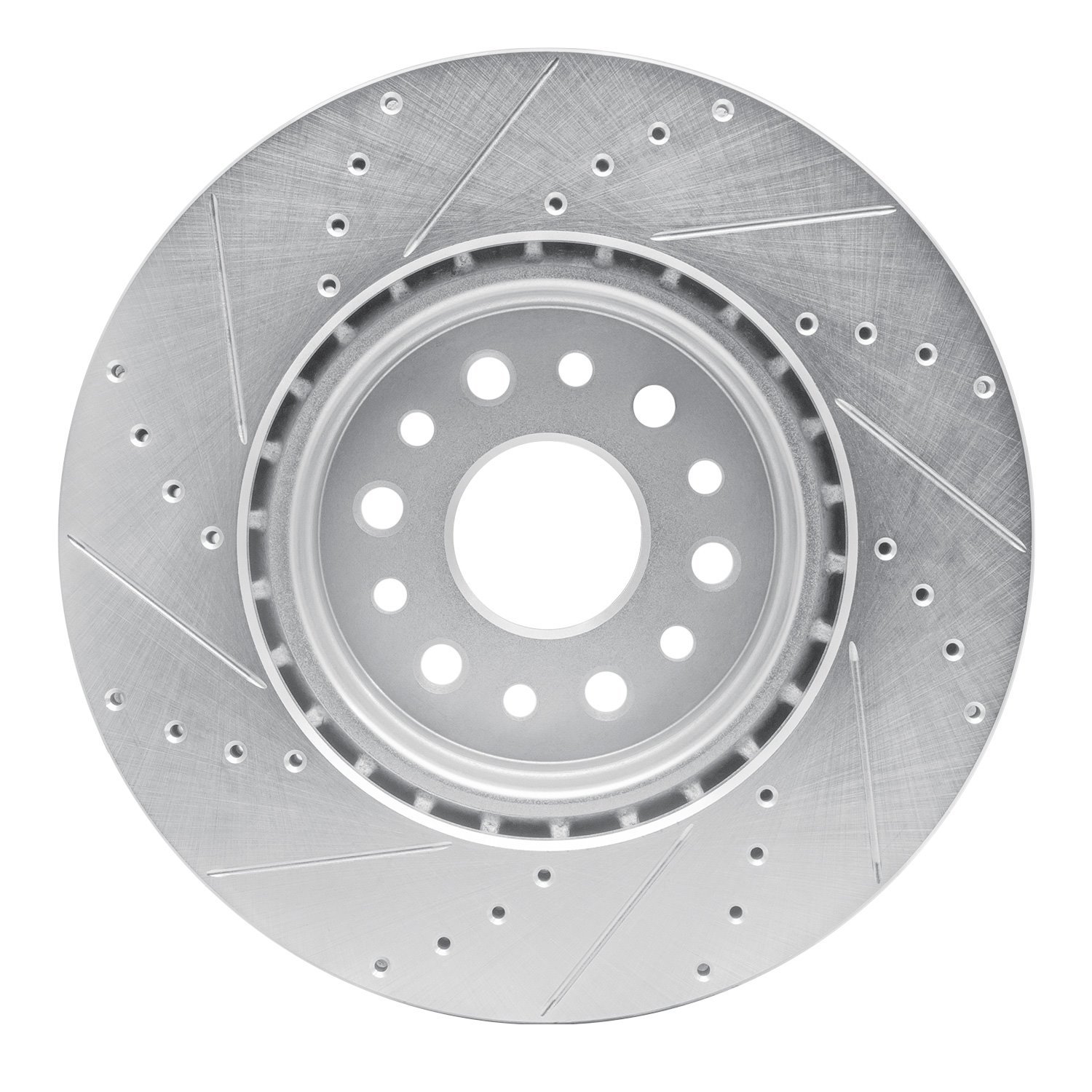 E-Line Drilled & Slotted Silver Brake Rotor, Fits Select Mopar, Position: Front Right