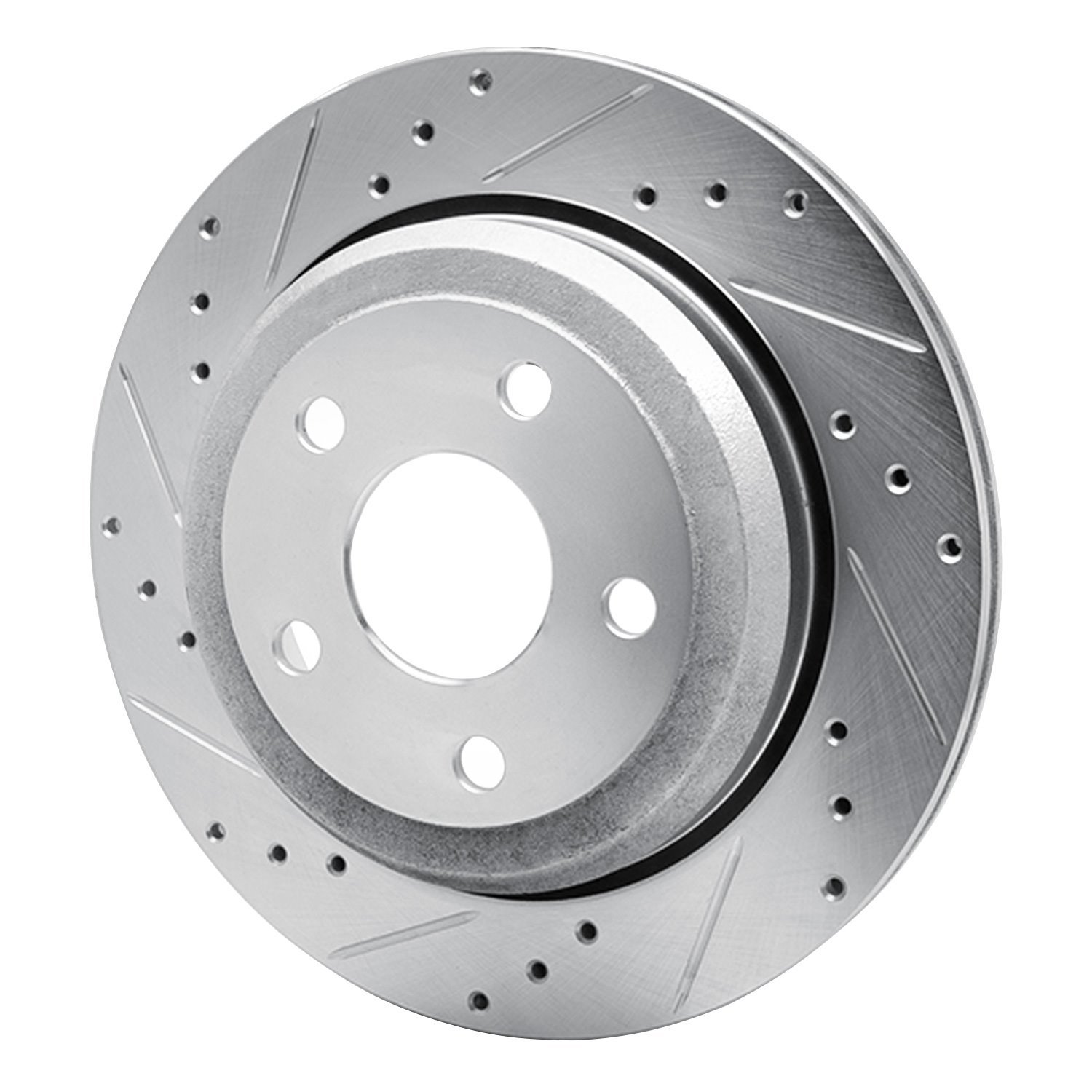 E-Line Drilled & Slotted Silver Brake Rotor, Fits Select Mopar, Position: Rear Left