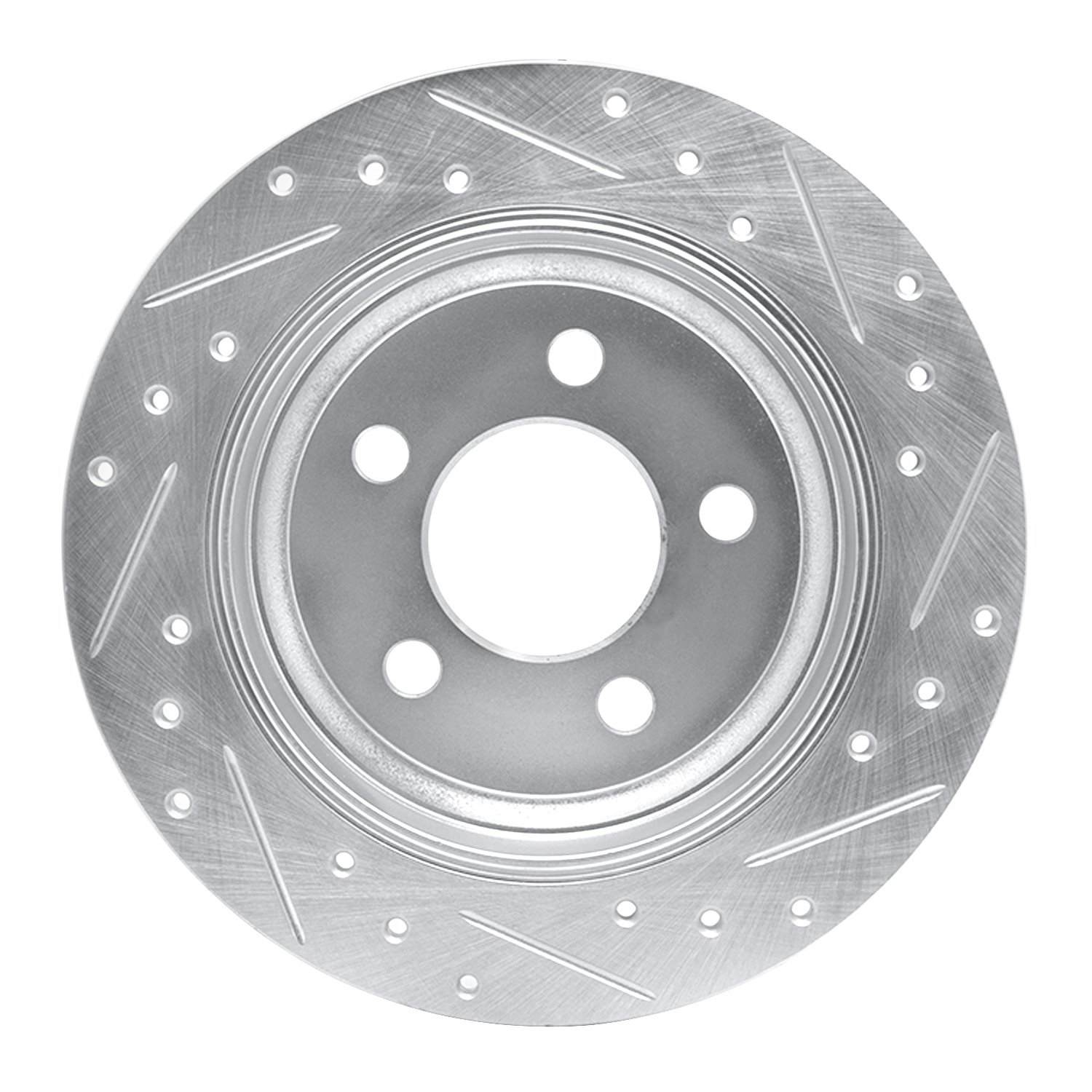 E-Line Drilled & Slotted Silver Brake Rotor, 2003-2007