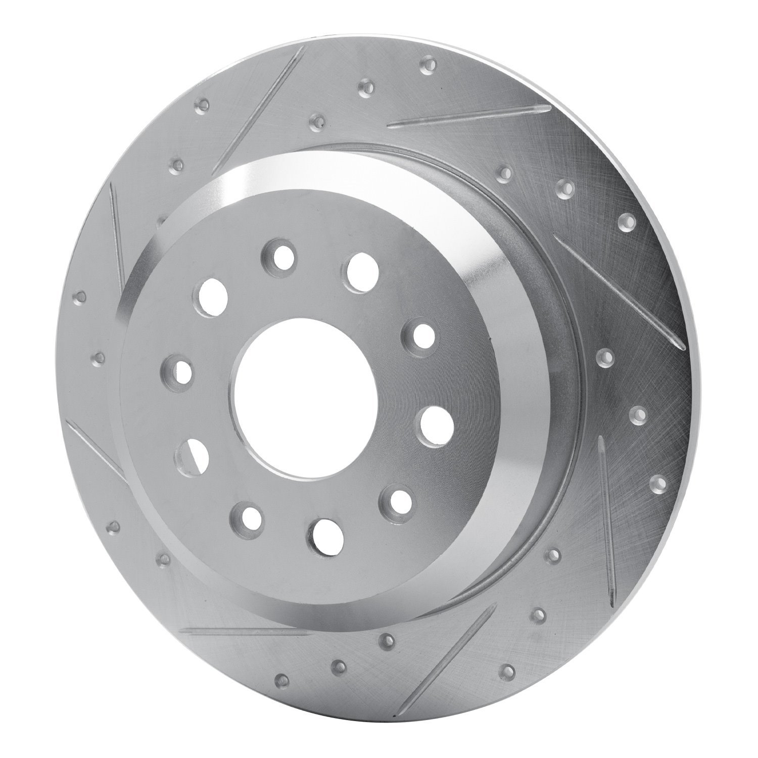 E-Line Drilled & Slotted Silver Brake Rotor, Fits Select Mopar, Position: Rear Left