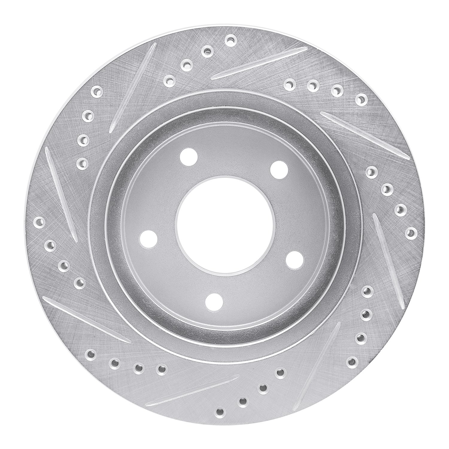 E-Line Drilled & Slotted Silver Brake Rotor, 1994-2001 GM, Position: Front Right