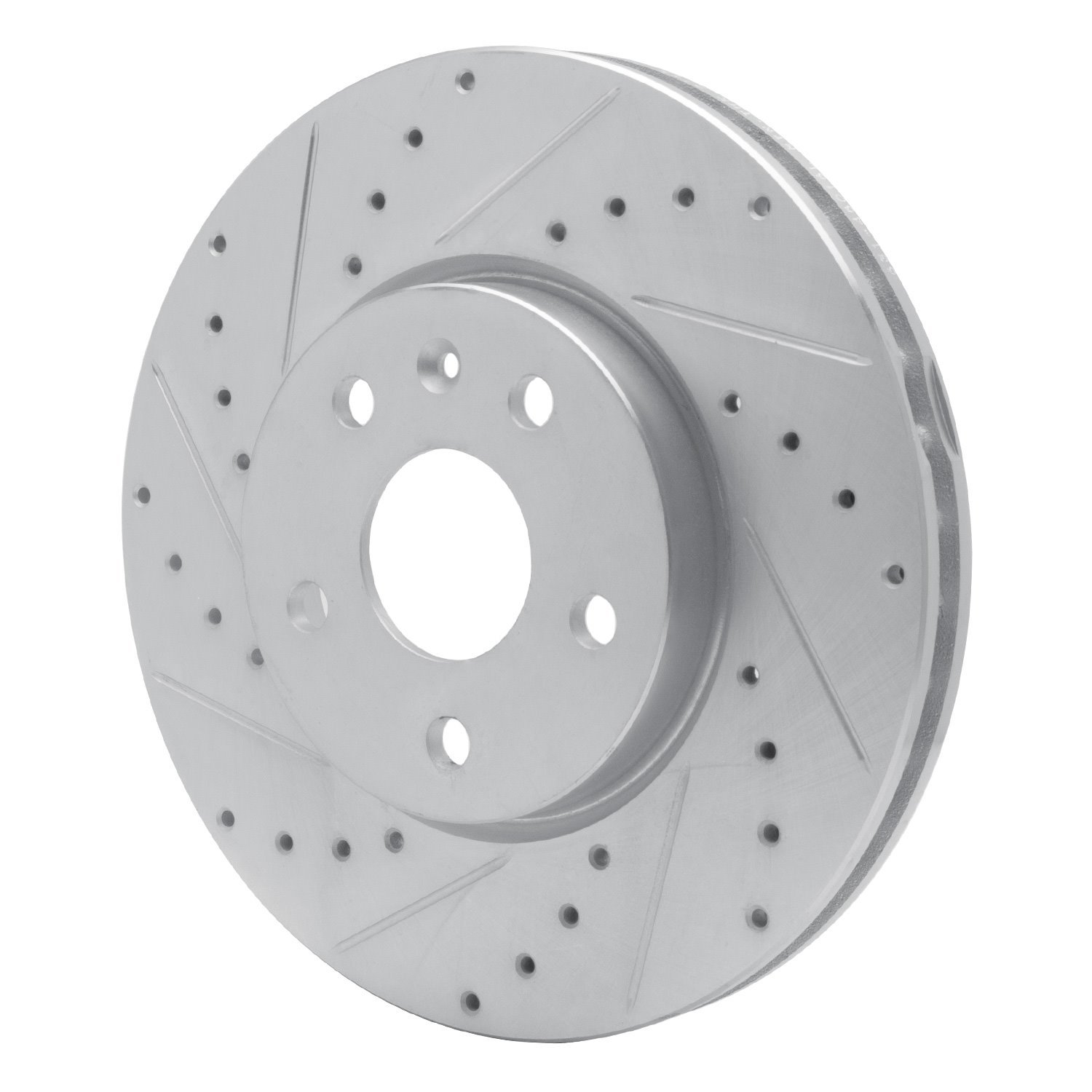 E-Line Drilled & Slotted Silver Brake Rotor, Fits Select GM, Position: Front Left