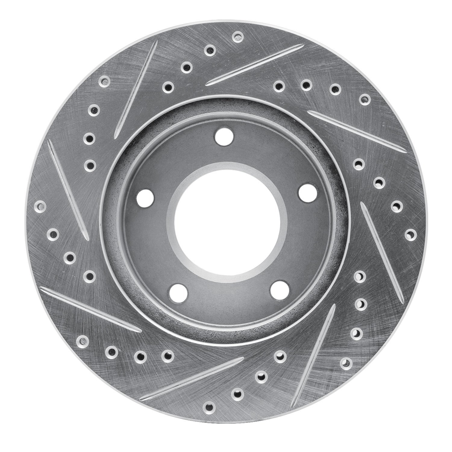 E-Line Drilled & Slotted Silver Brake Rotor, 1969-1978 GM, Position: Front & Rear Right