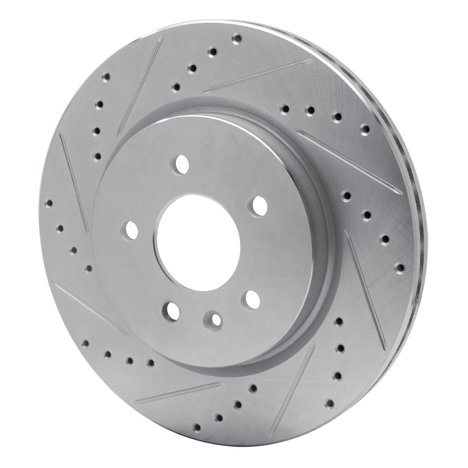 E-Line Drilled & Slotted Silver Brake Rotor, 2016-2020 GM, Position: Rear Left