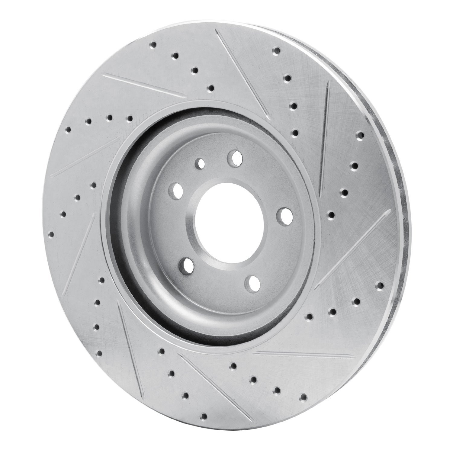 E-Line Drilled & Slotted Silver Brake Rotor, 2016-2020 GM, Position: Front Left