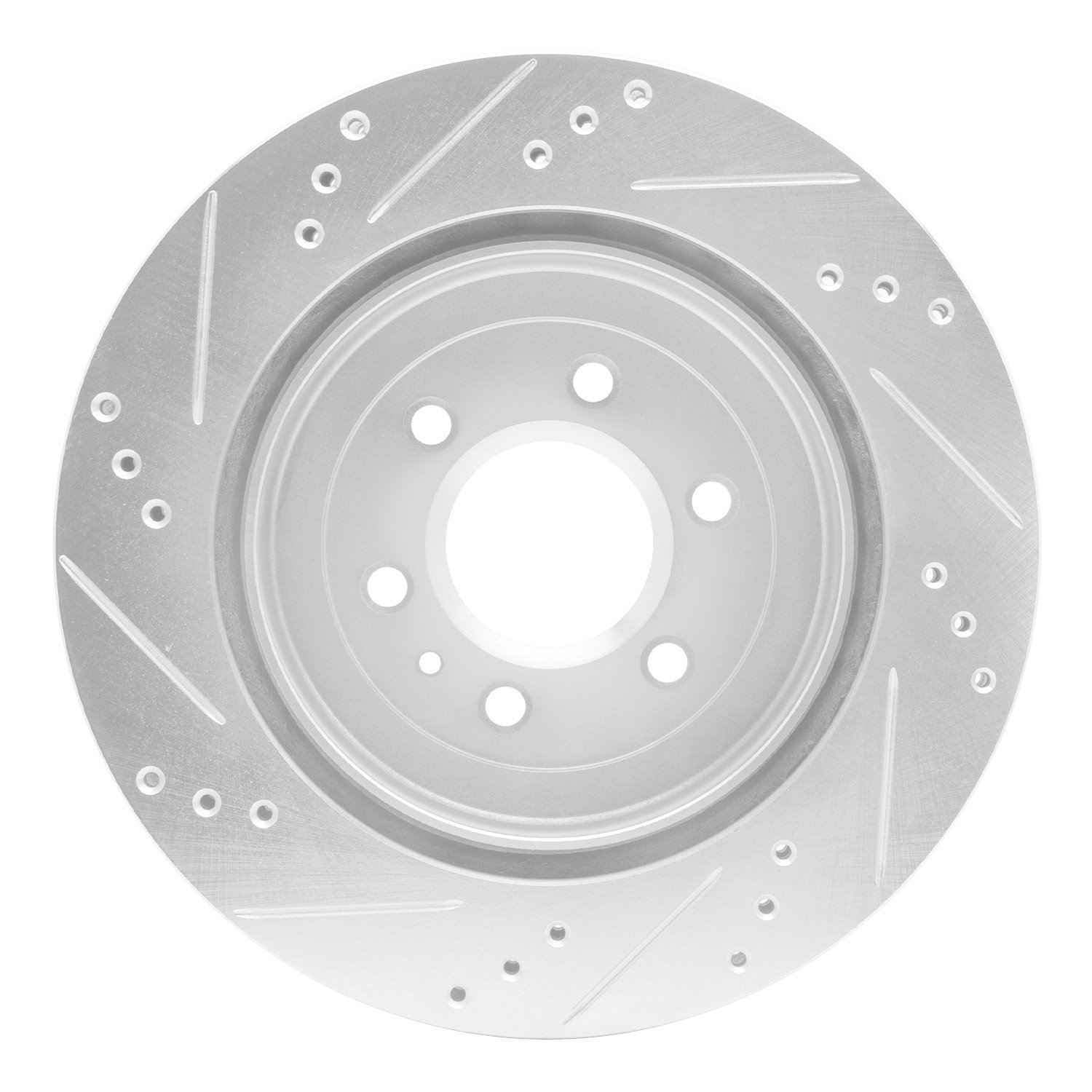 E-Line Drilled & Slotted Silver Brake Rotor, 2004-2009